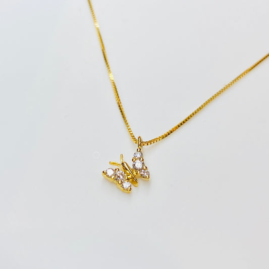 18ct Gold Diamond Butterfly Necklace - 0.09ct - John Ross Jewellers