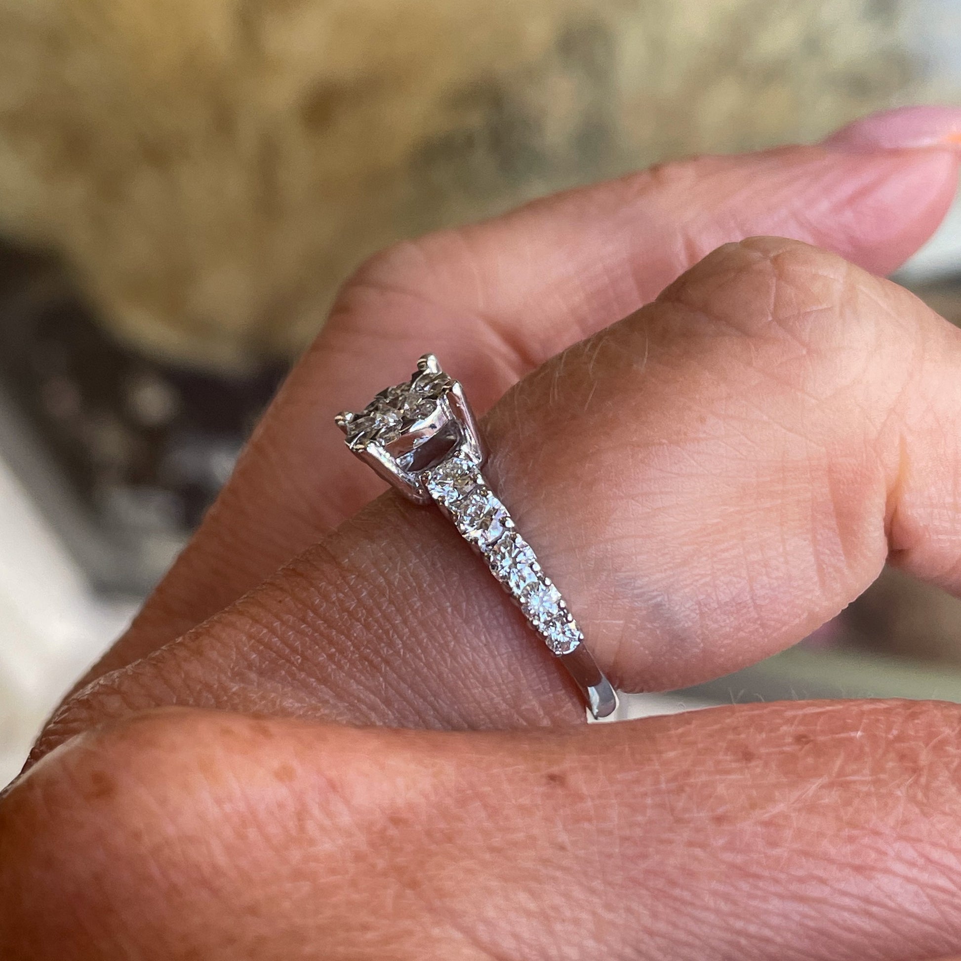 18ct White Gold Diamond Engagement Ring | 0.96ct - John Ross Jewellers
