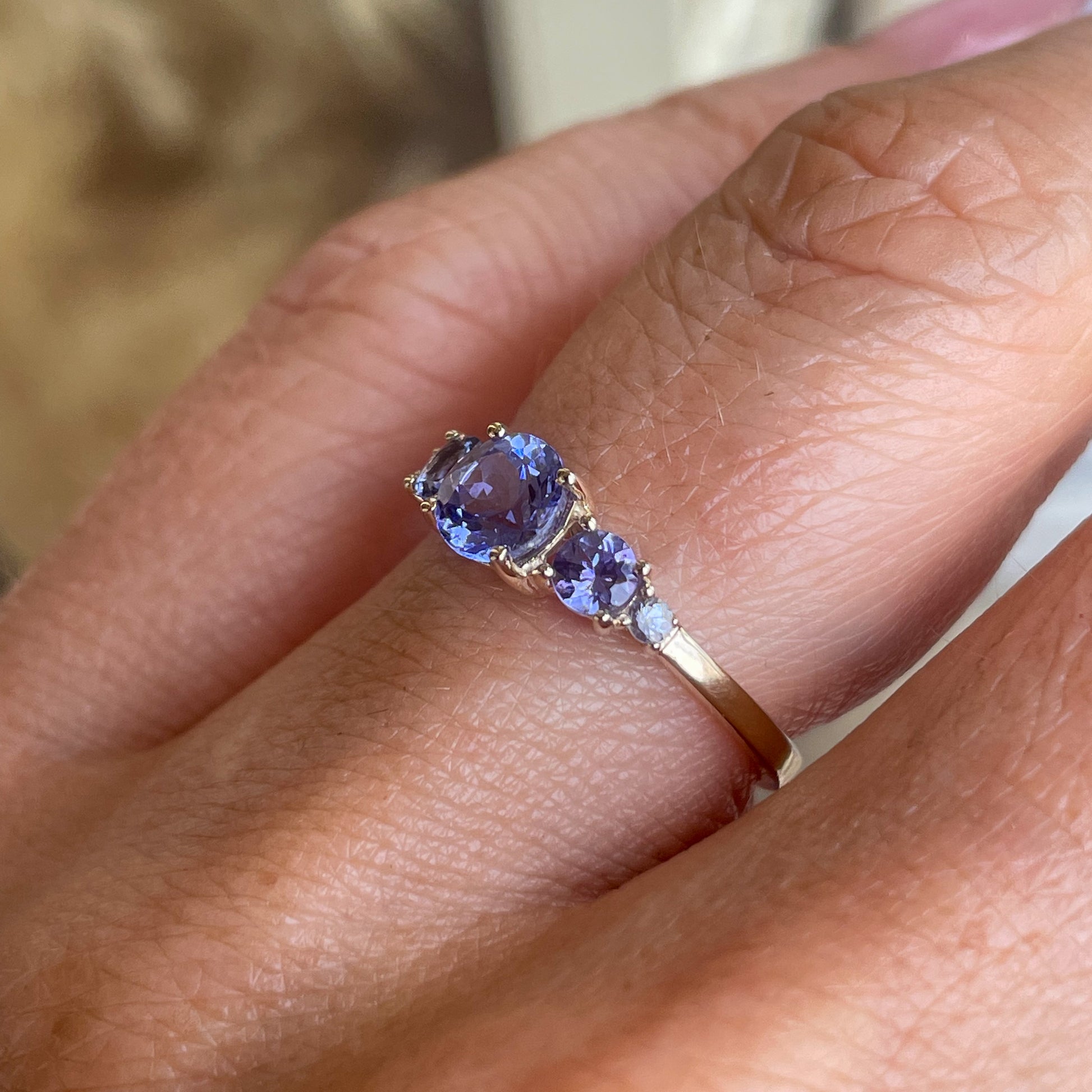 9ct Gold Five Stone Ring - Tanzanite - John Ross Jewellers