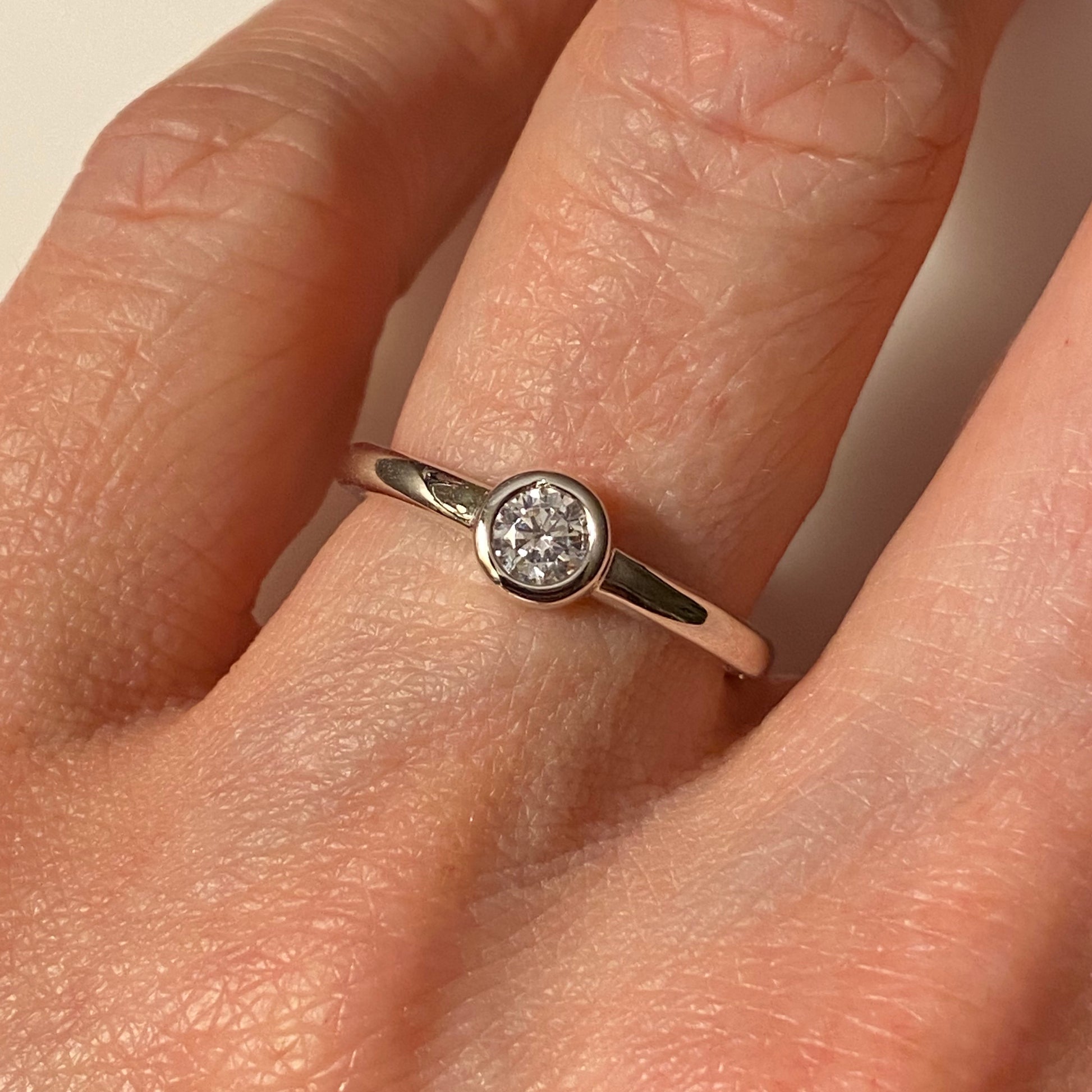 Silver CZ Solitaire Ring - John Ross Jewellers