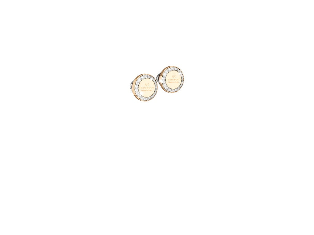REBECCA Boulevard Stud Earrings With Stones - Gold - John Ross Jewellers