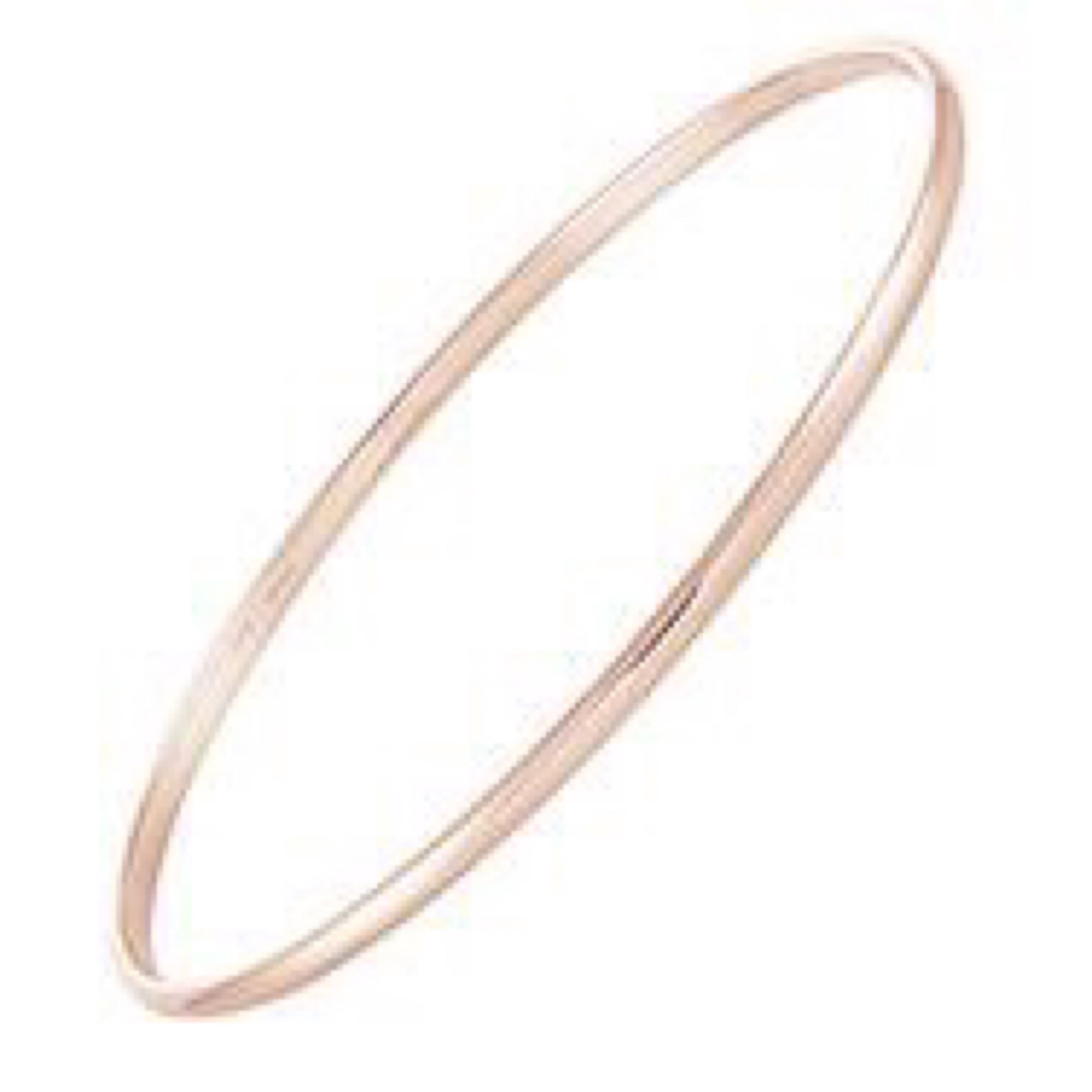 9ct Rose Gold Classic Oval Solid Polished Bangle 3mm - John Ross Jewellers