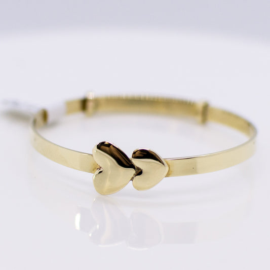 Kids 9ct Gold Hearts Bangle - John Ross Jewellers