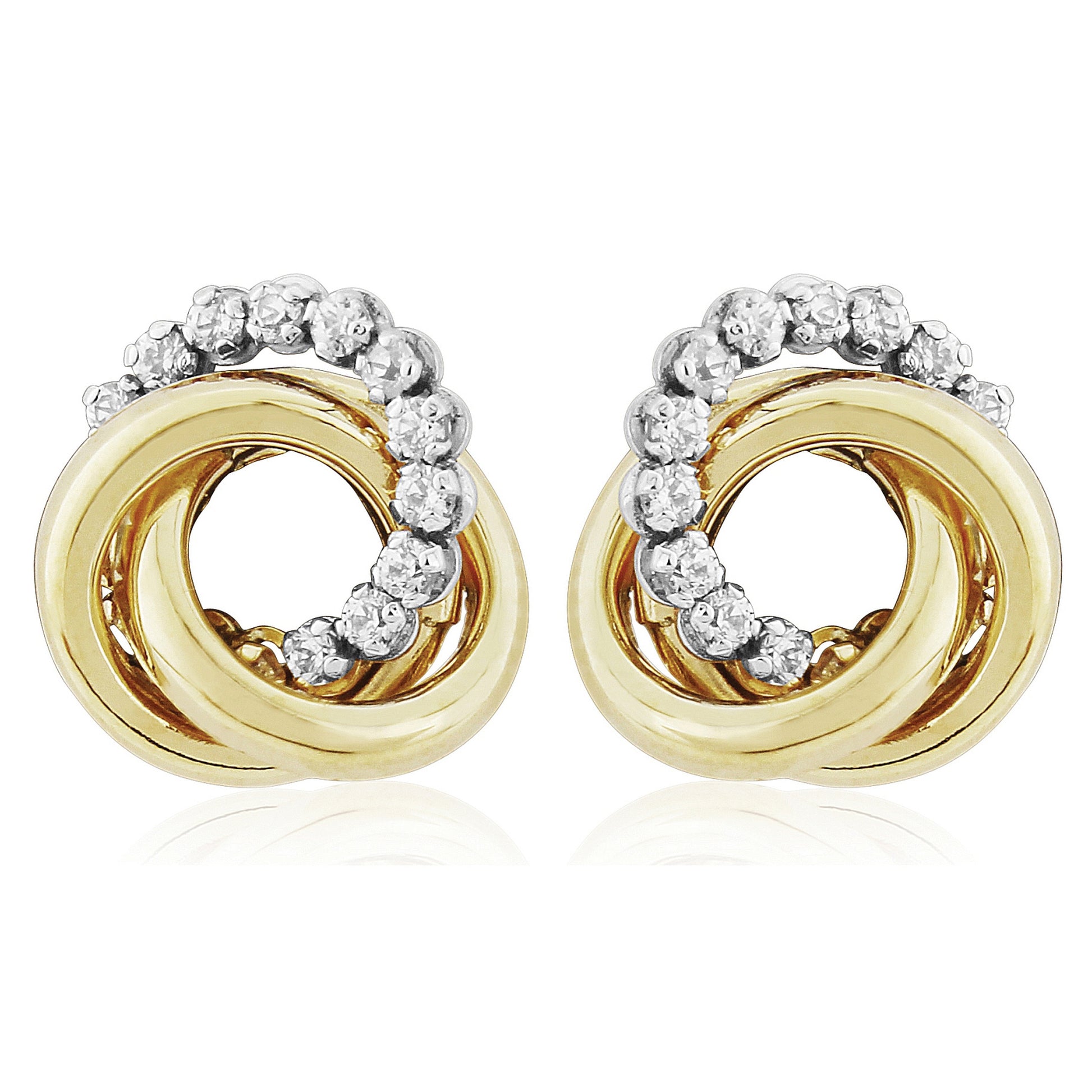 9ct Gold CZ Knot Earrings - John Ross Jewellers