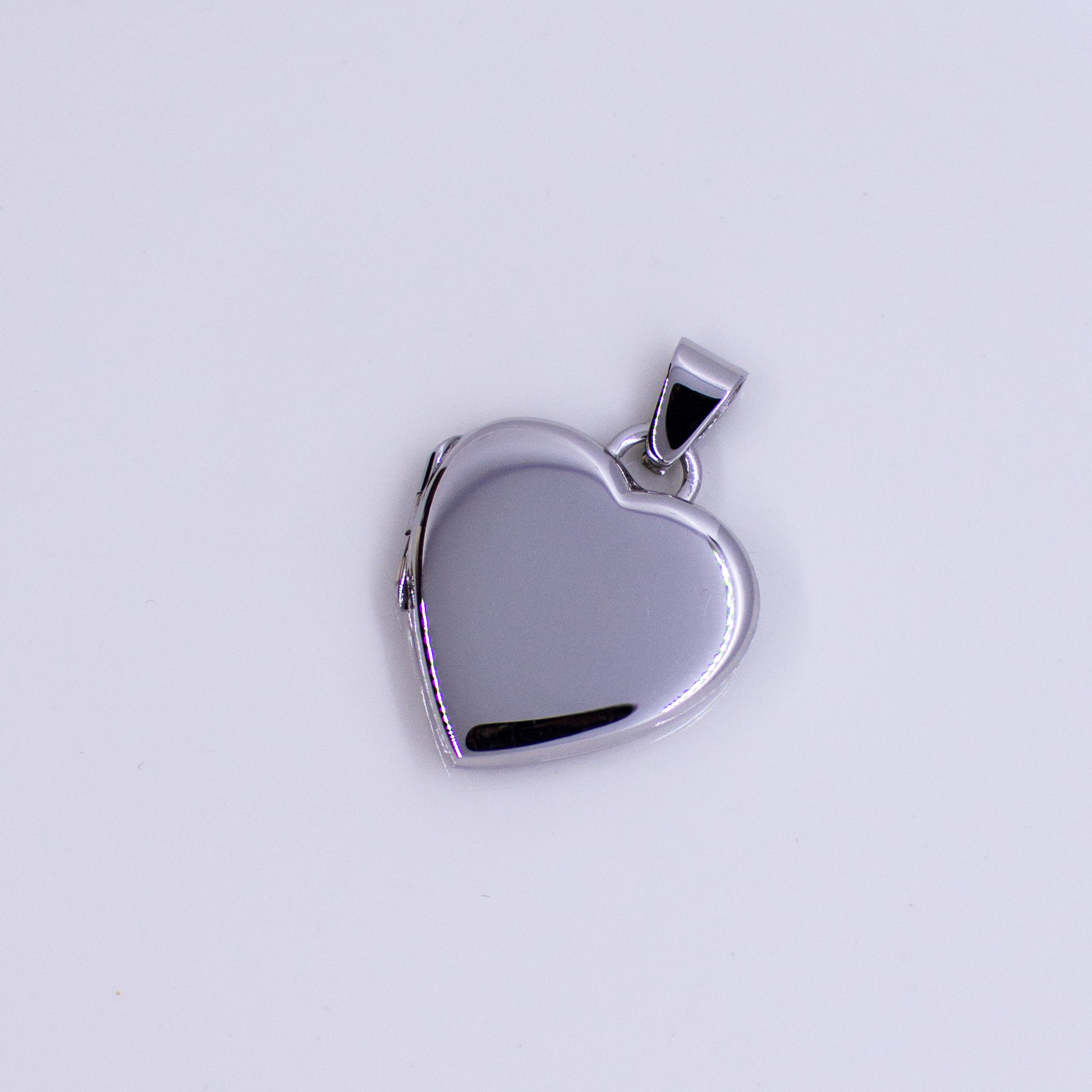 Silver Polished Heart Locket and Chain - John Ross Jewellers