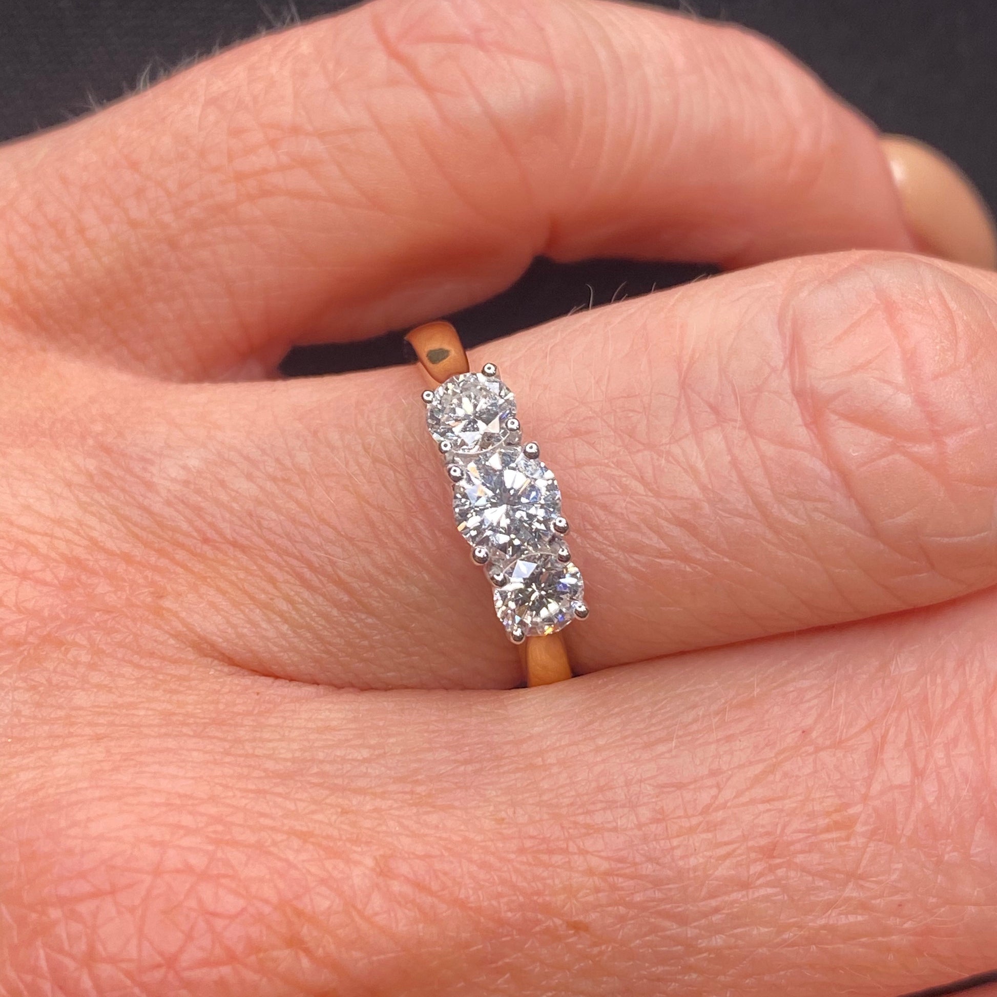 18ct Gold Trilogy Diamond Ring - 1.02ct - John Ross Jewellers