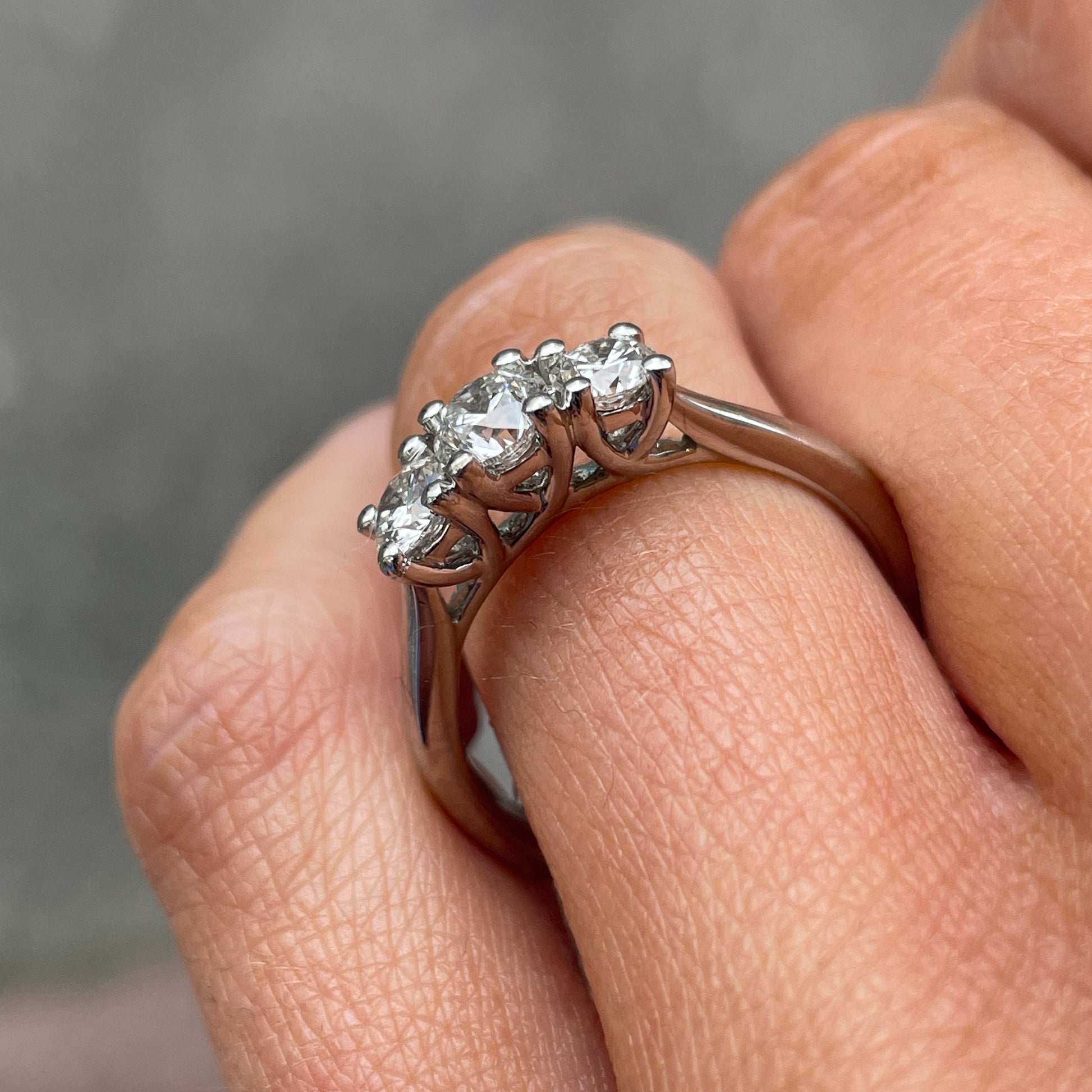 Platinum 0.78ct Trilogy Diamond Engagement Ring | Certified - John Ross Jewellers