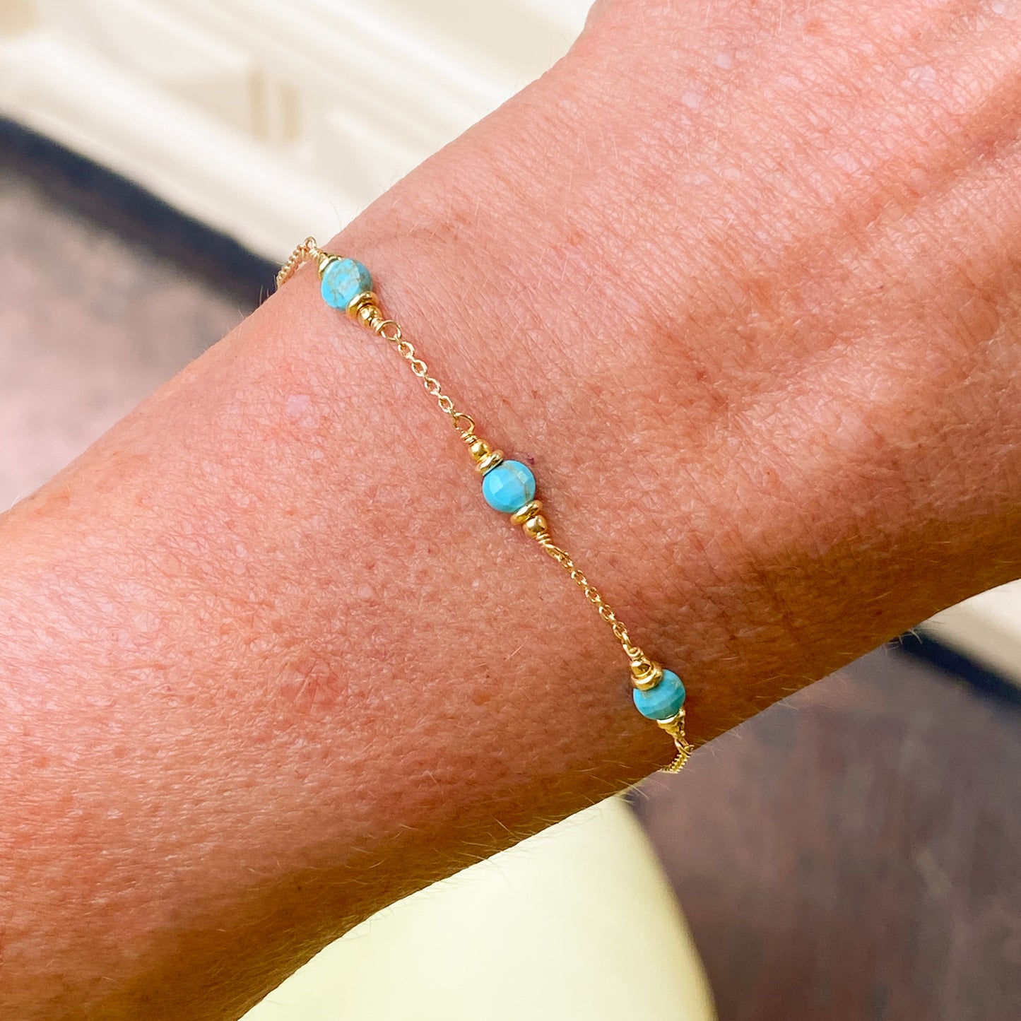 Sunshine Simple Turquoise Nugget Trio Bracelet - John Ross Jewellers