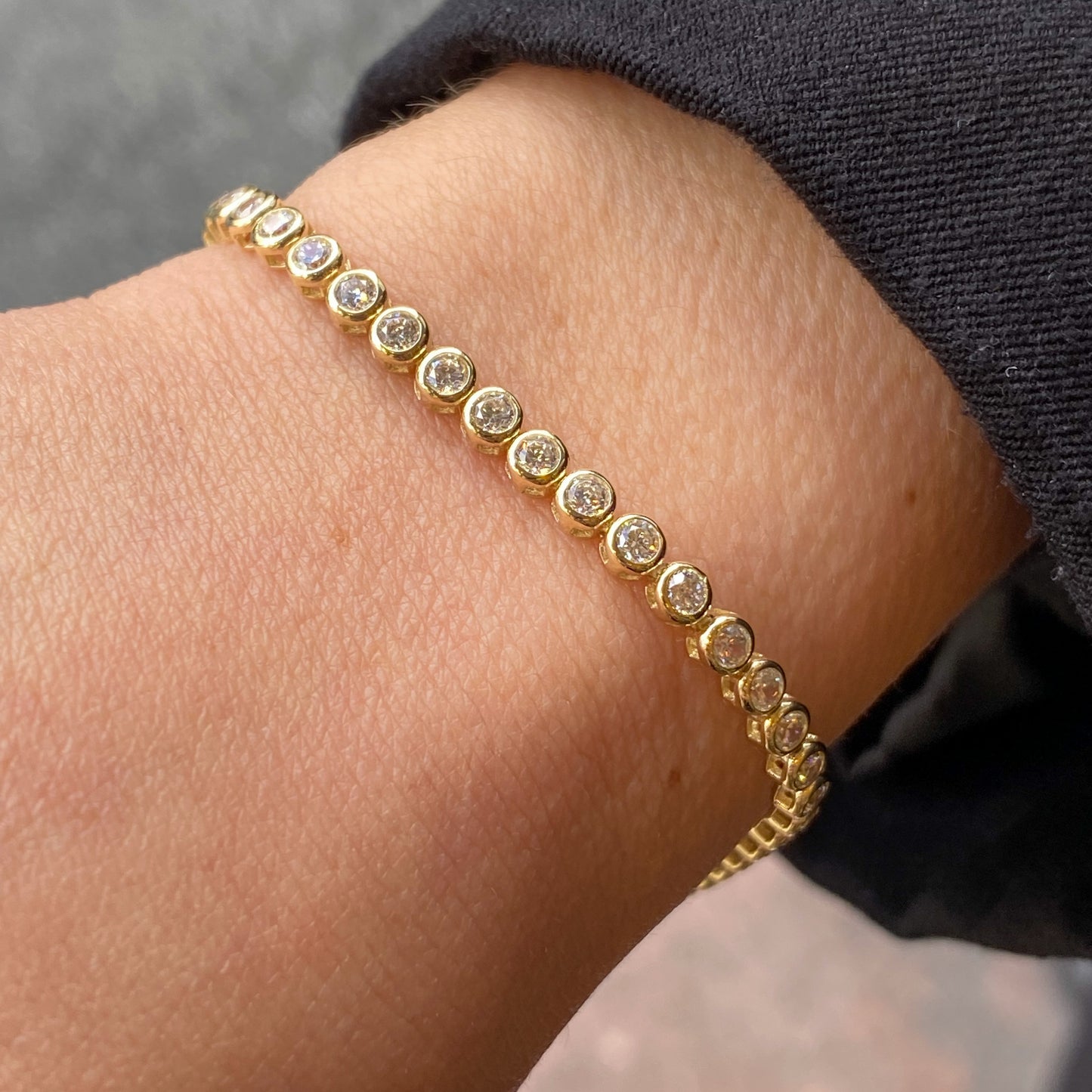 9ct Gold CZ Line Bracelet - John Ross Jewellers