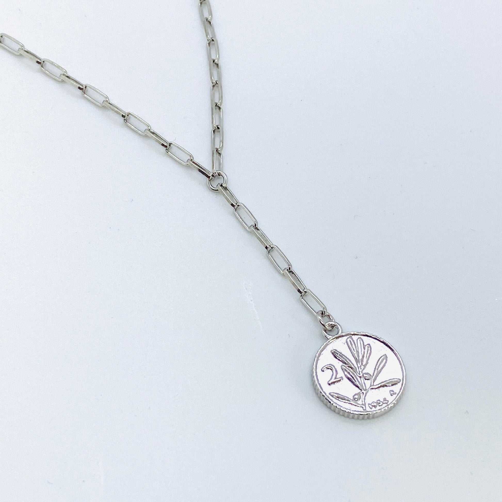 SUNSHINE Bee Disc Lariat Necklace - Silver - John Ross Jewellers