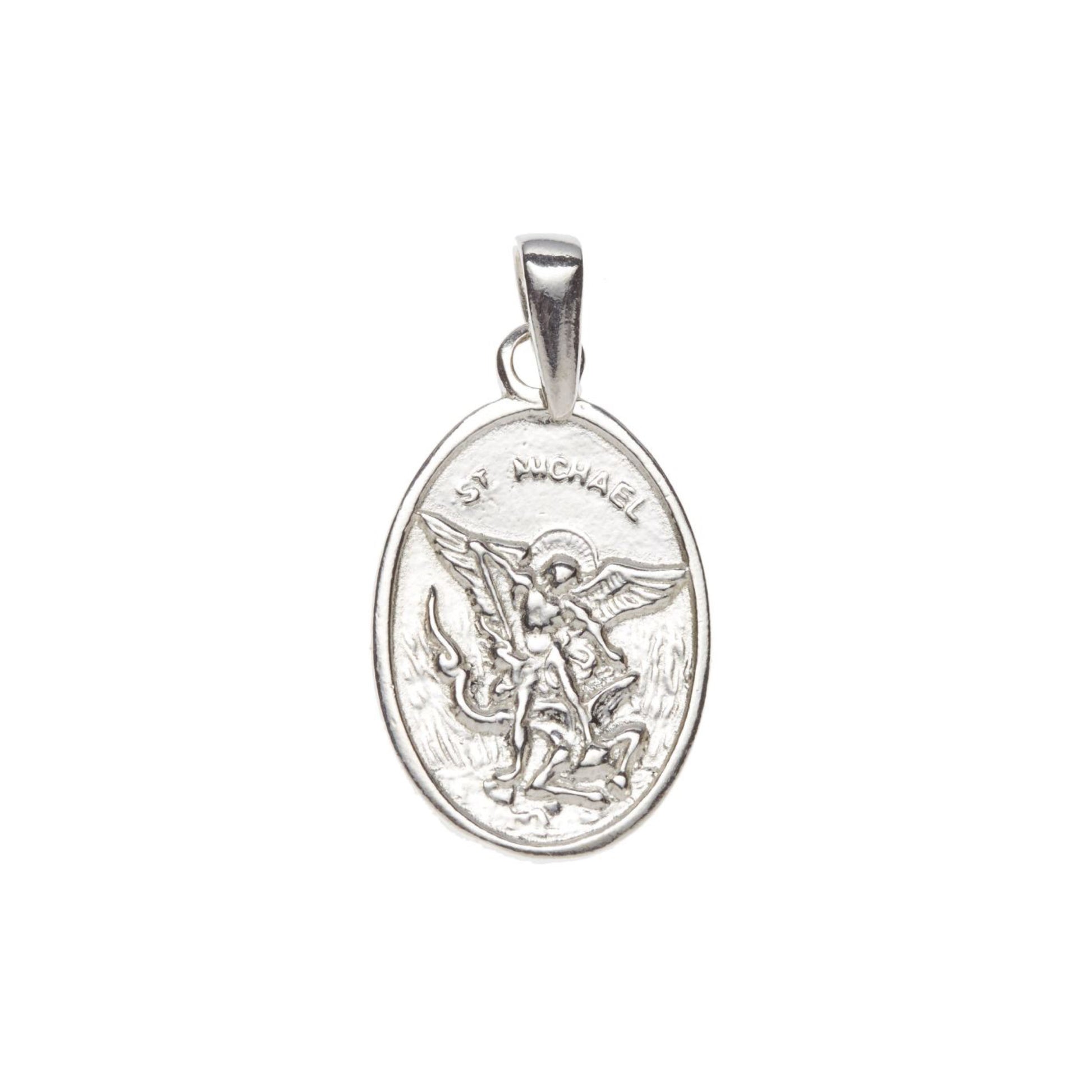 Silver St Michael Medal Necklace - John Ross Jewellers