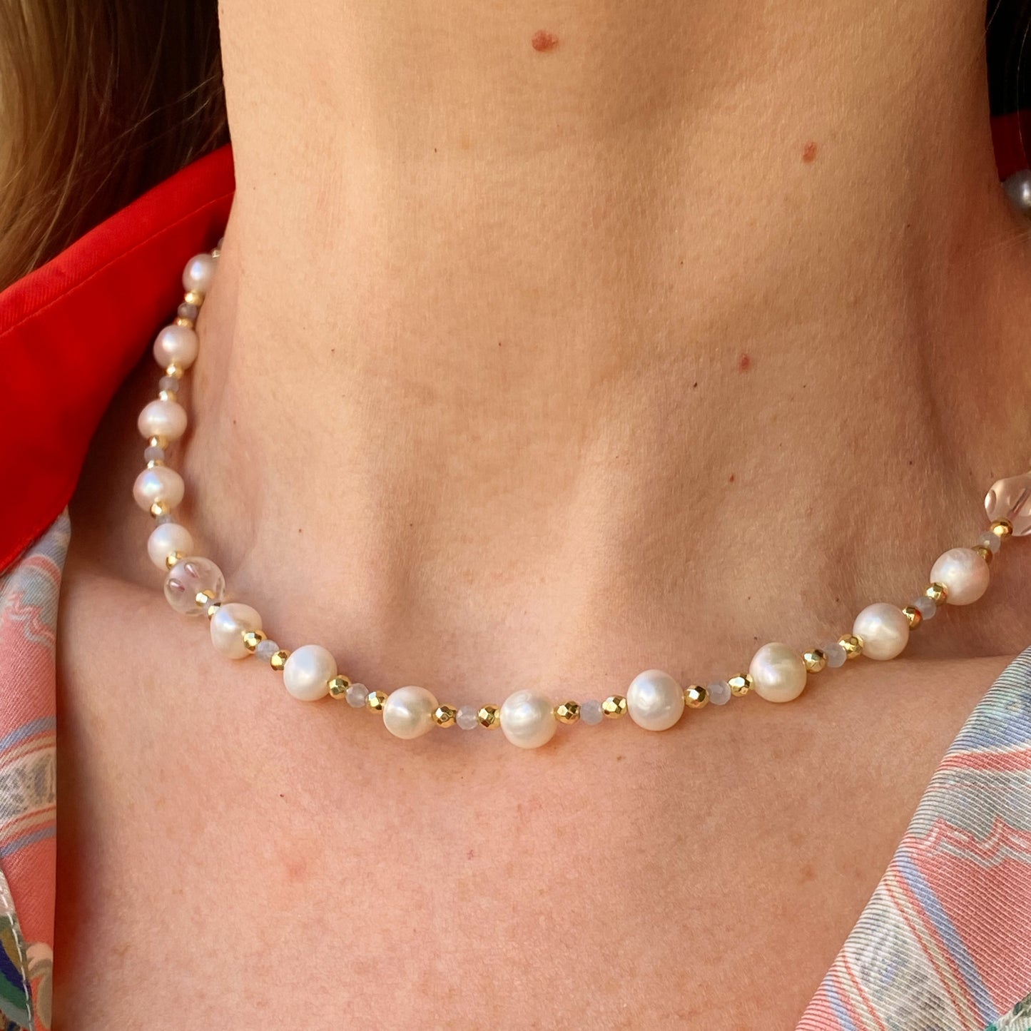 Limited Edition Moonstone & Freshwater Pearl Necklace | 45cm - John Ross Jewellers