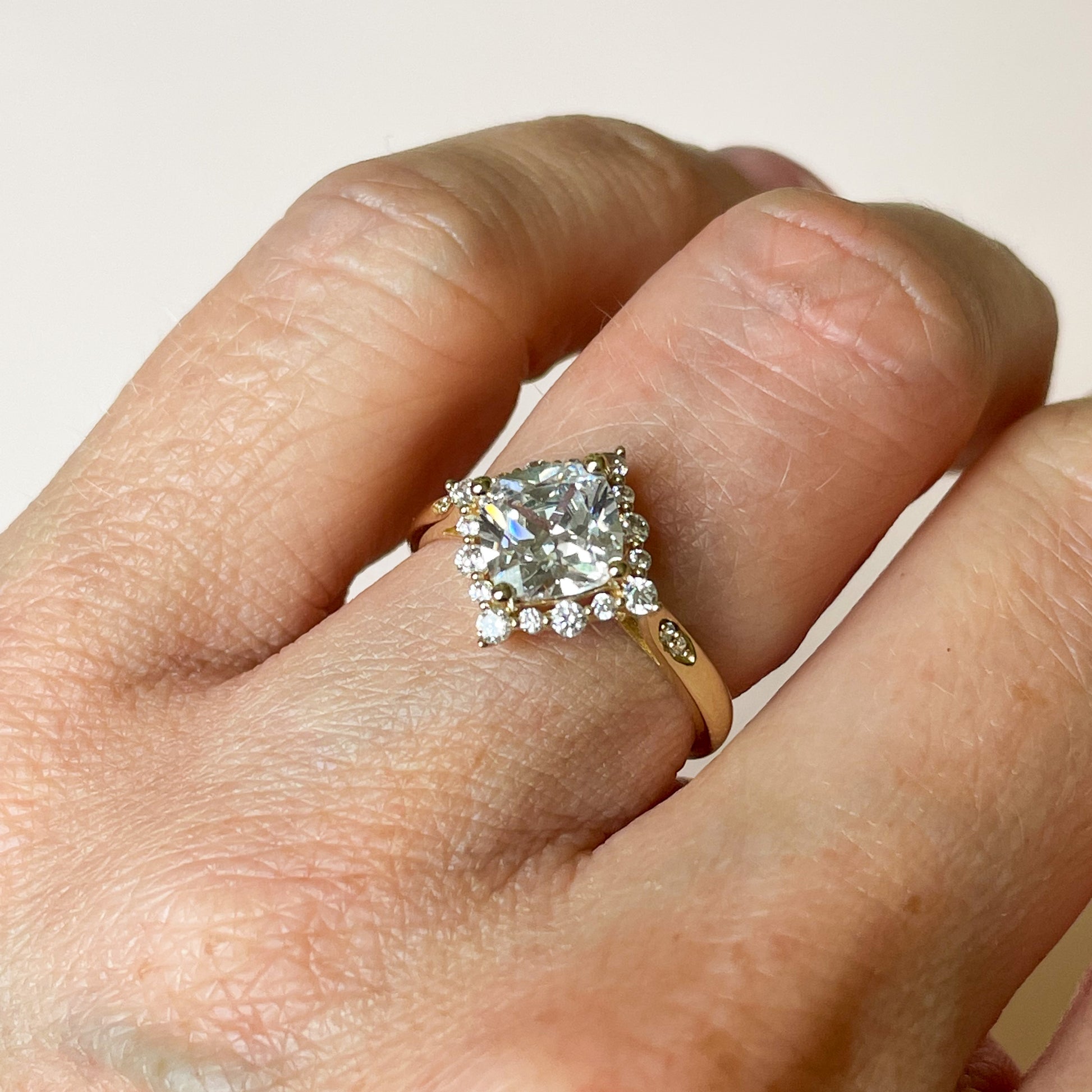 9ct Gold CZ Halo Ring - John Ross Jewellers