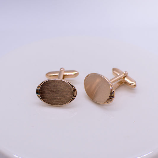 Rosé Cufflinks - Oval - John Ross Jewellers