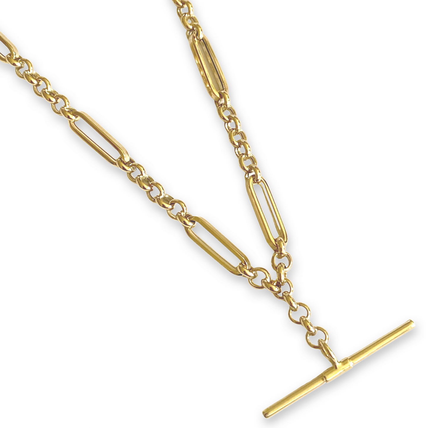 9ct Gold T-Bar Lariat Necklace - John Ross Jewellers