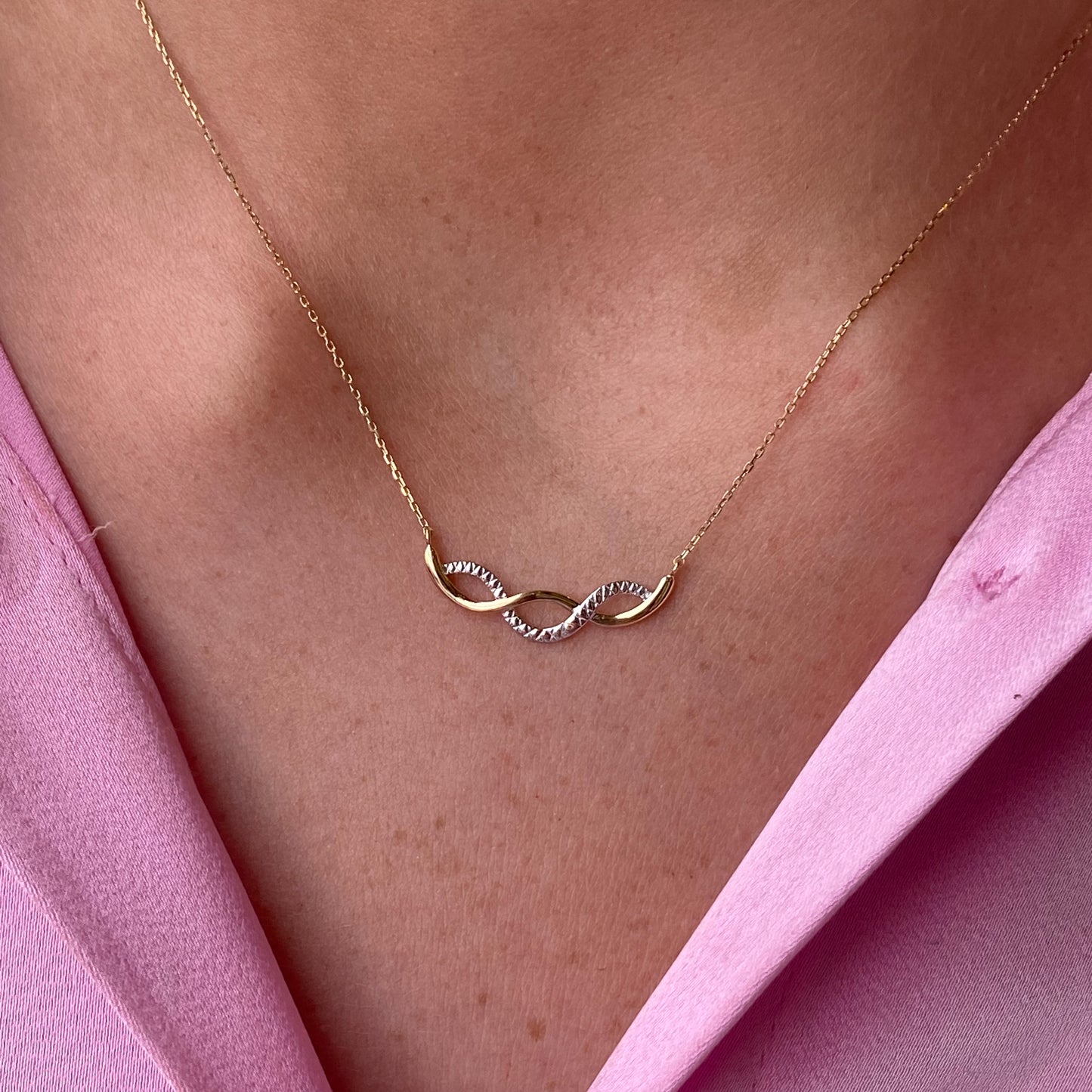 9ct Gold Infinity Wave Necklace - John Ross Jewellers