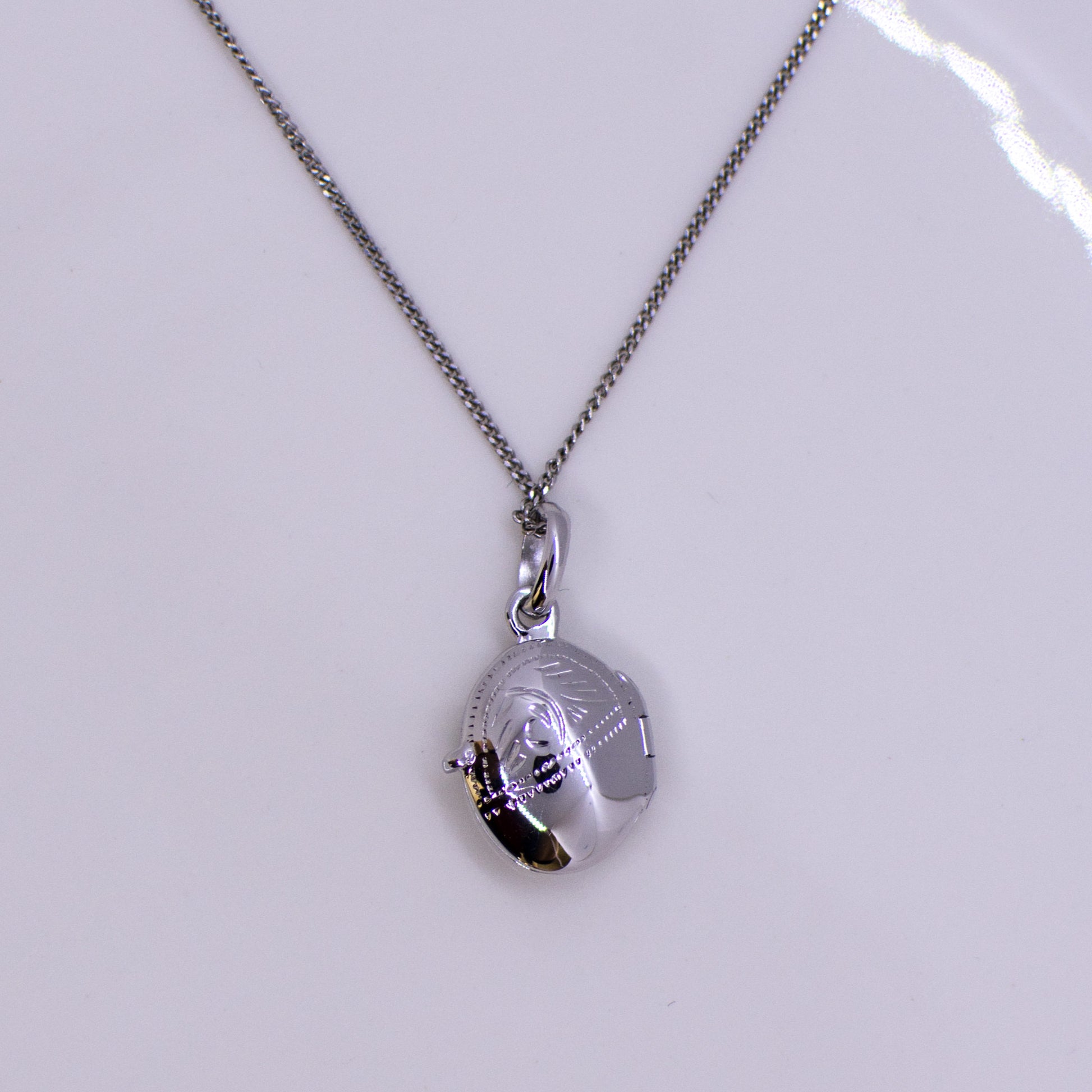 Silver Small Oval Locket and Chain - John Ross Jewellers