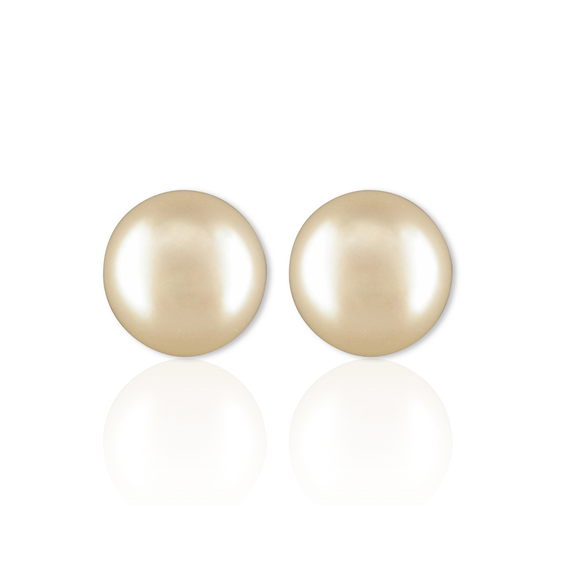 Silver Freshwater Pearl 9.5mm Button Stud Earrings - John Ross Jewellers