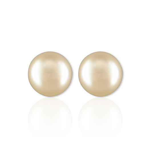 Silver Freshwater Pearl 9.5mm Button Stud Earrings - John Ross Jewellers