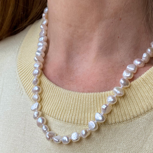 Freshwater Pearl T-Bar Necklace - John Ross Jewellers