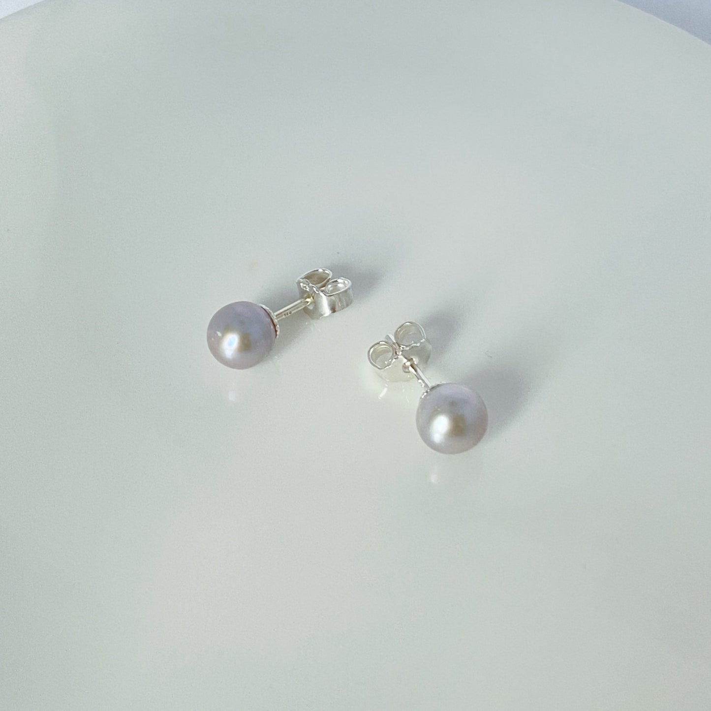 Silver Silver Grey Freshwater Pearl Stud Earrings | 6.5-7mm - John Ross Jewellers