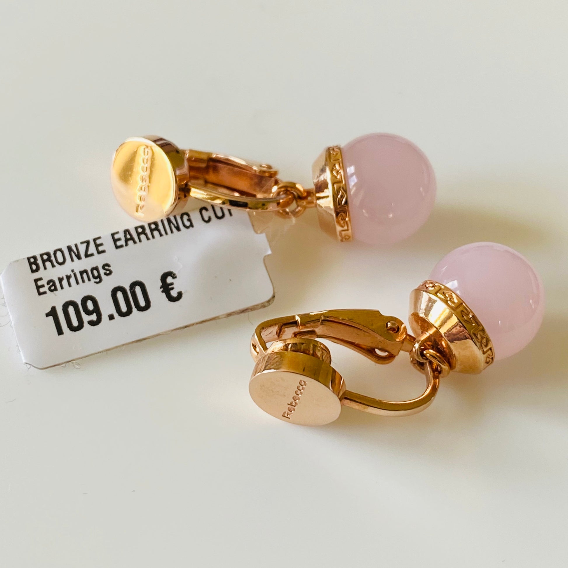 REBECCA Hollywood Pink Clip On Earrings - John Ross Jewellers