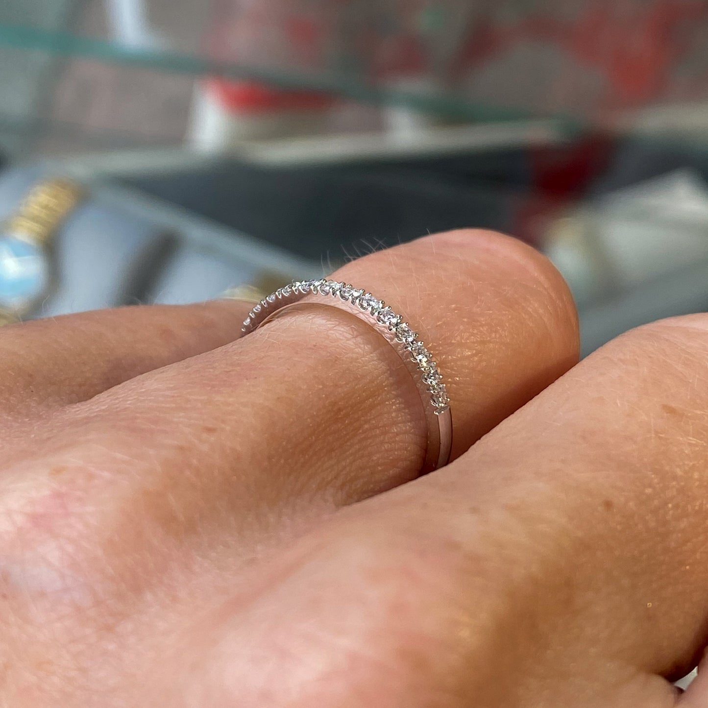 18ct White Gold Diamond Set Wedding/Eternity Band | 0.17ct - John Ross Jewellers