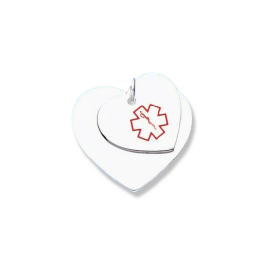 Silver Medical Alert Necklace | Heart Disc - John Ross Jewellers