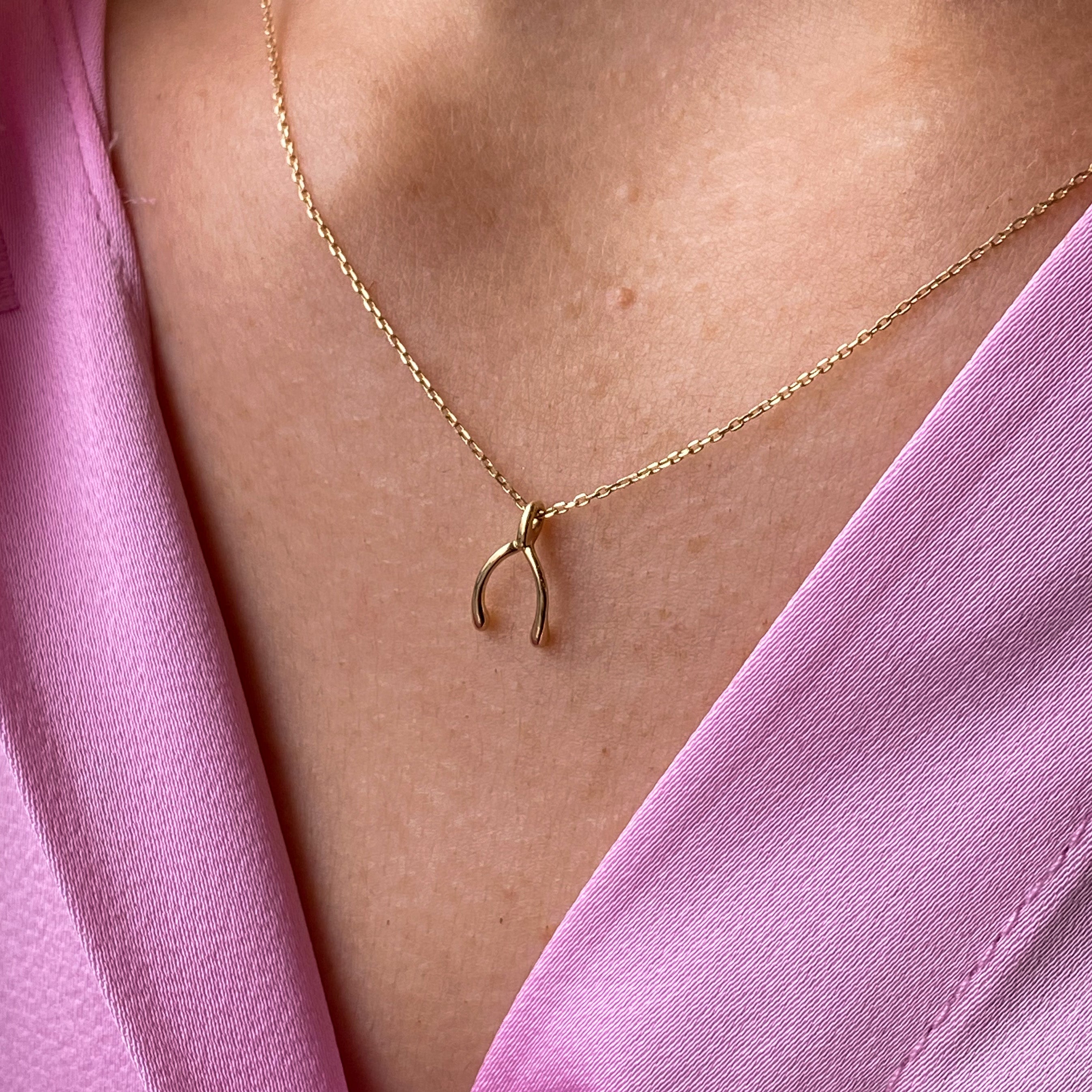 Diamond Wishbone Necklace — Keidan Jewelry