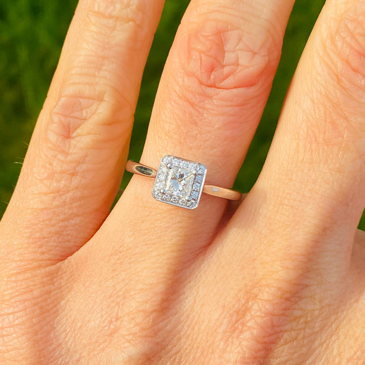 Platinum Princess Cut Diamond Halo Engagement Ring - John Ross Jewellers