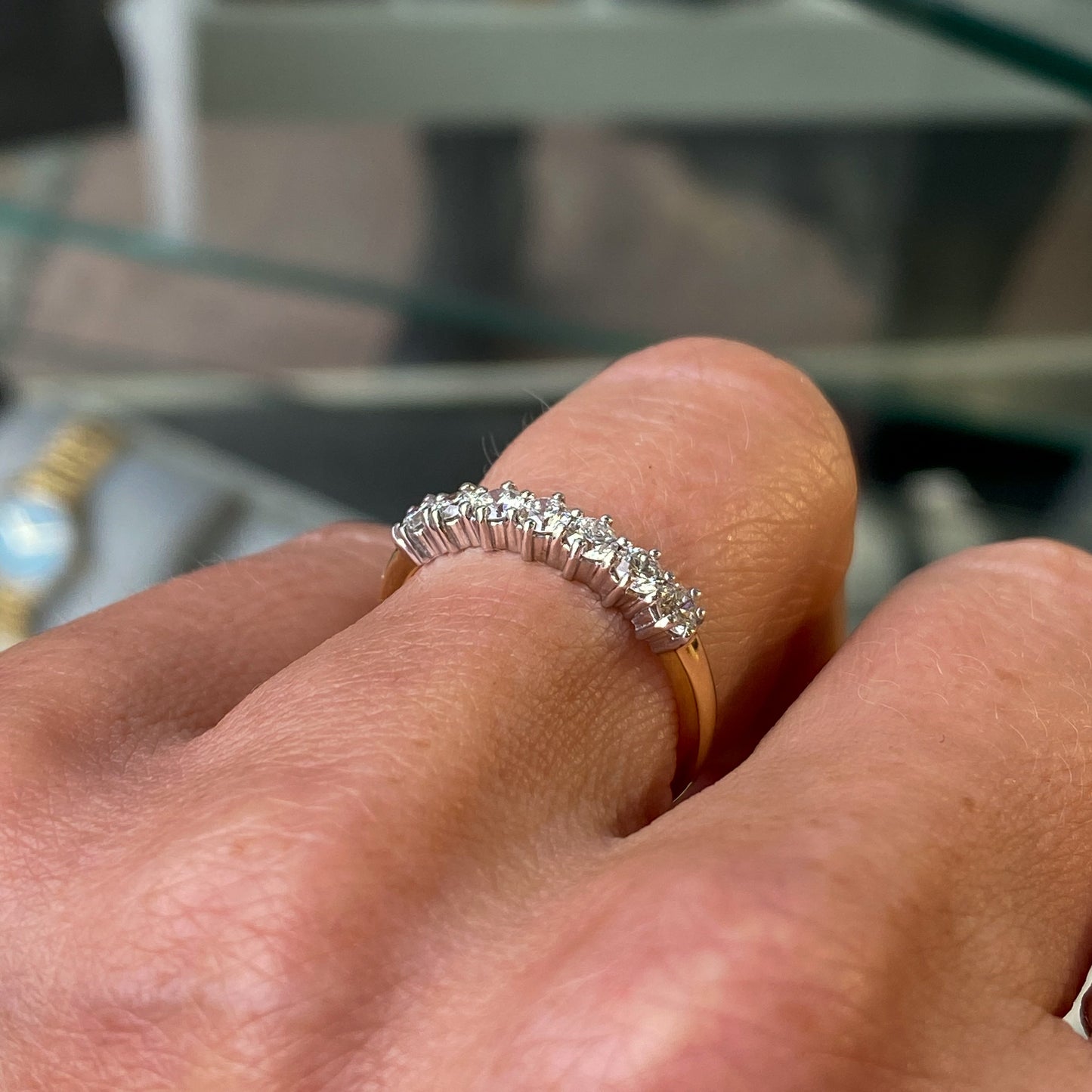 18ct Gold Seven Stone Diamond Eternity Ring | 0.62ct - John Ross Jewellers