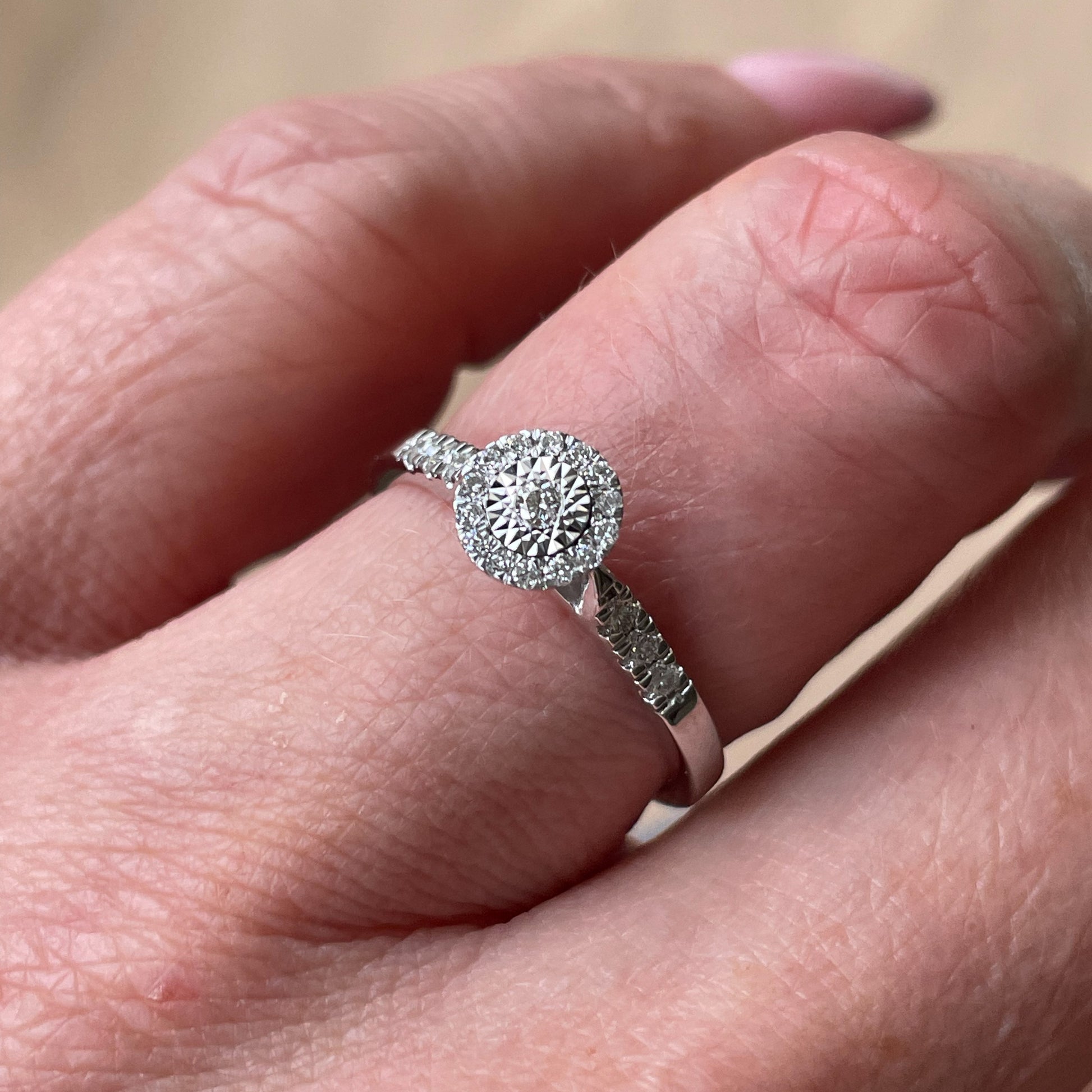 9ct White Gold Diamond Engagement Ring 0.20ct - John Ross Jewellers