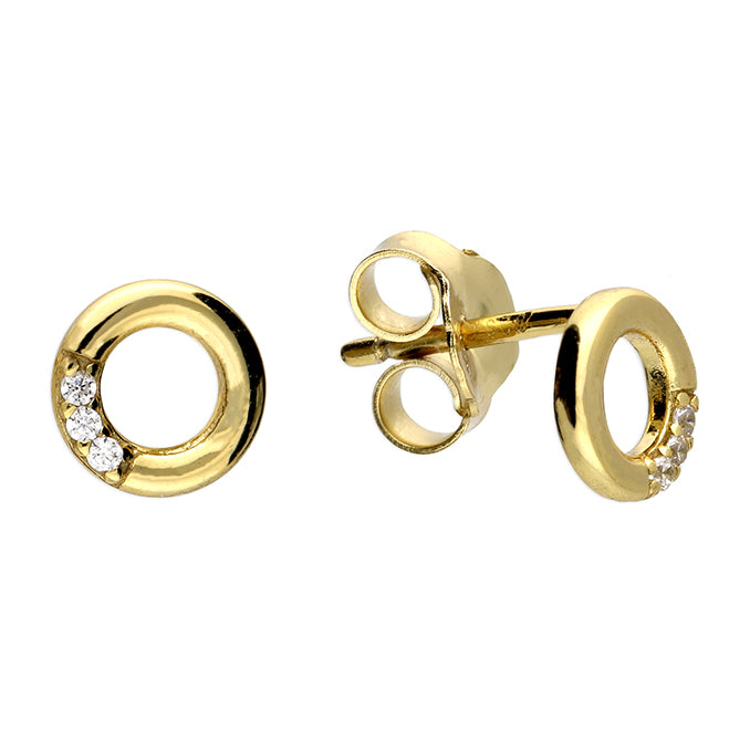 Sunshine CZ Trio Open Circle Stud Earrings - John Ross Jewellers