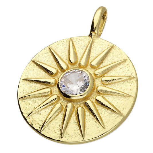 Sunshine CZ Sun Disc Necklace - John Ross Jewellers