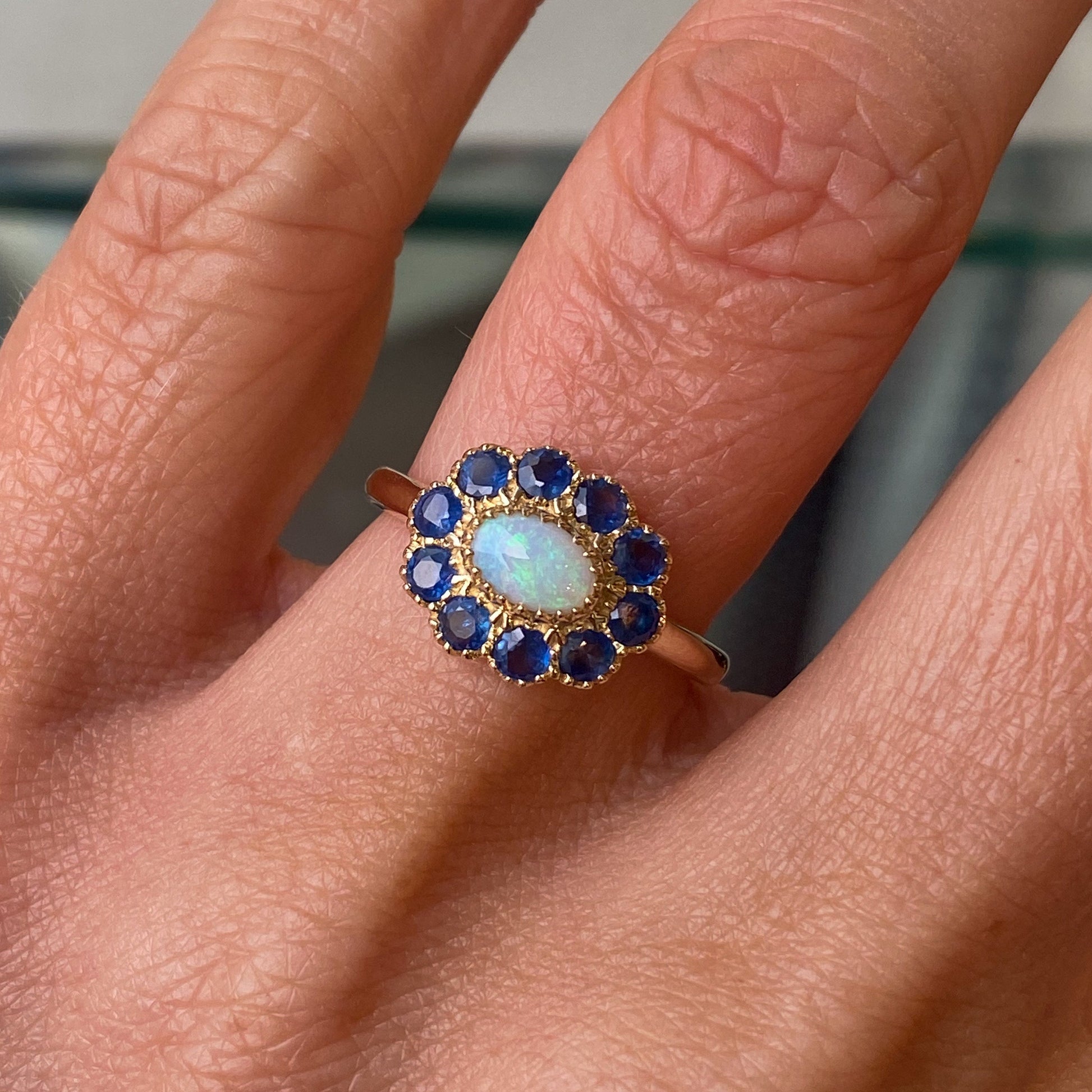 9ct Gold Opal & Sapphire Ring - John Ross Jewellers