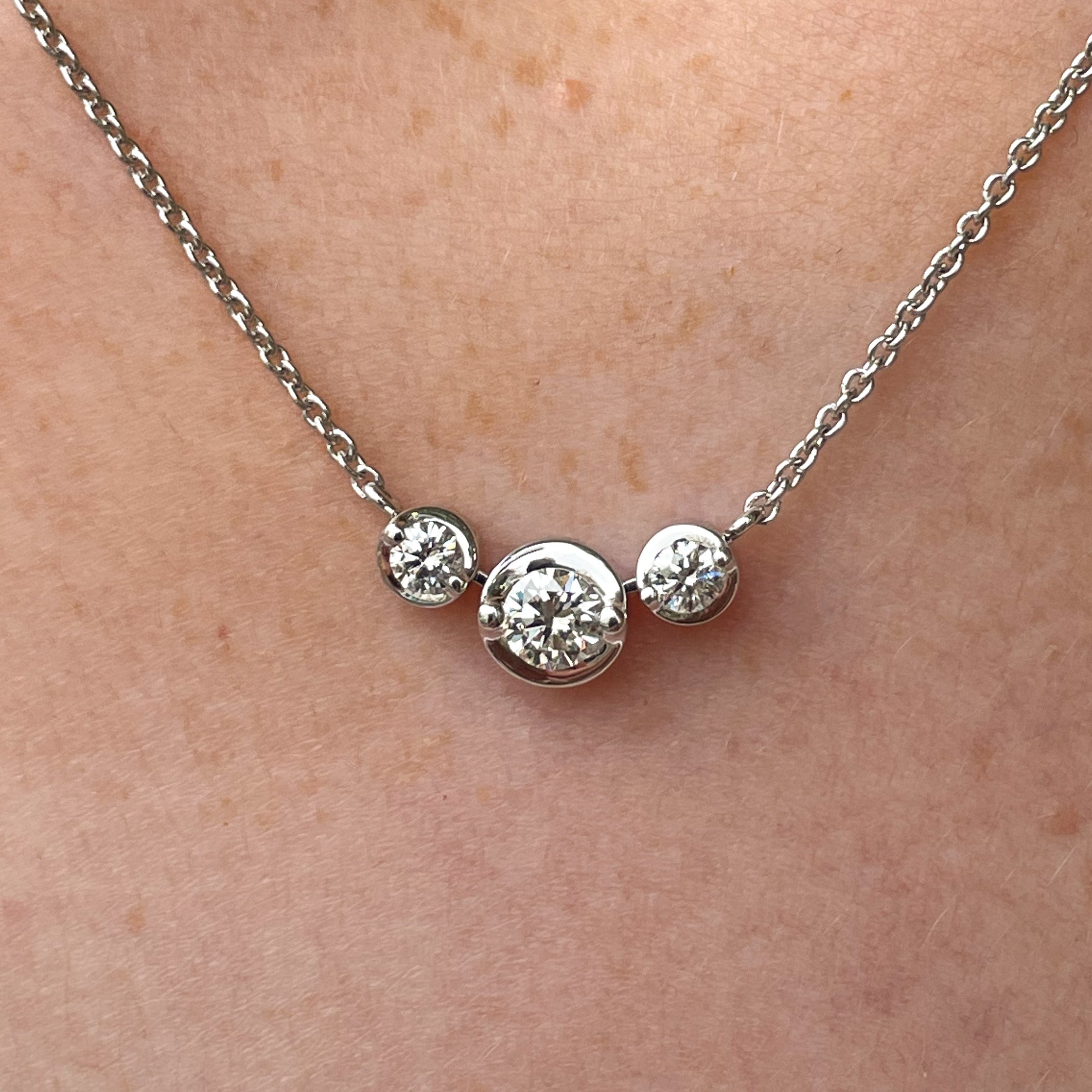 SK Jewellery - Our Star Carat Classic Trilogy Diamond Necklace is the  perfect shine enhancer. Whether you are in the mood for dressing up or  staying casual, be sure to get heads