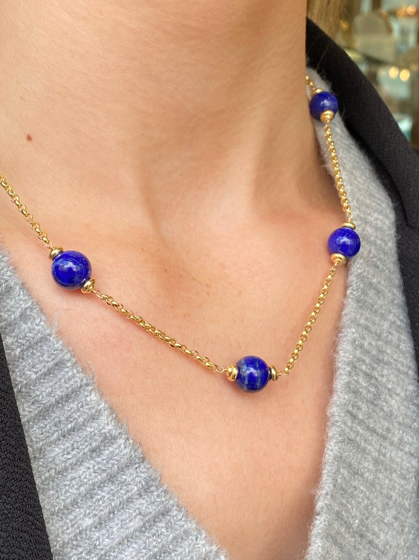18ct Gold Lapis Lazuli Necklace - John Ross Jewellers