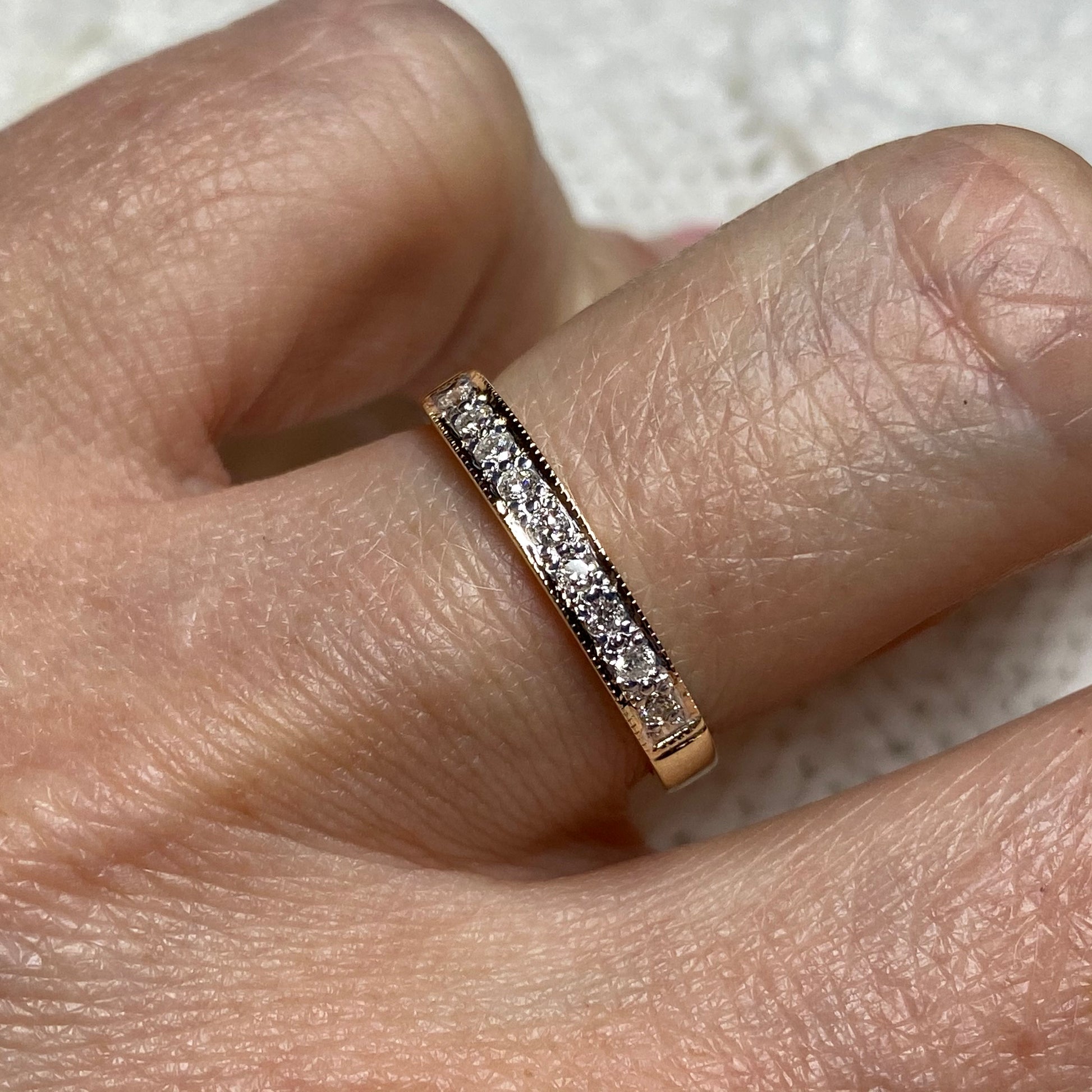 9ct Gold Nine Stone Diamond Eternity Ring 0.13ct - John Ross Jewellers