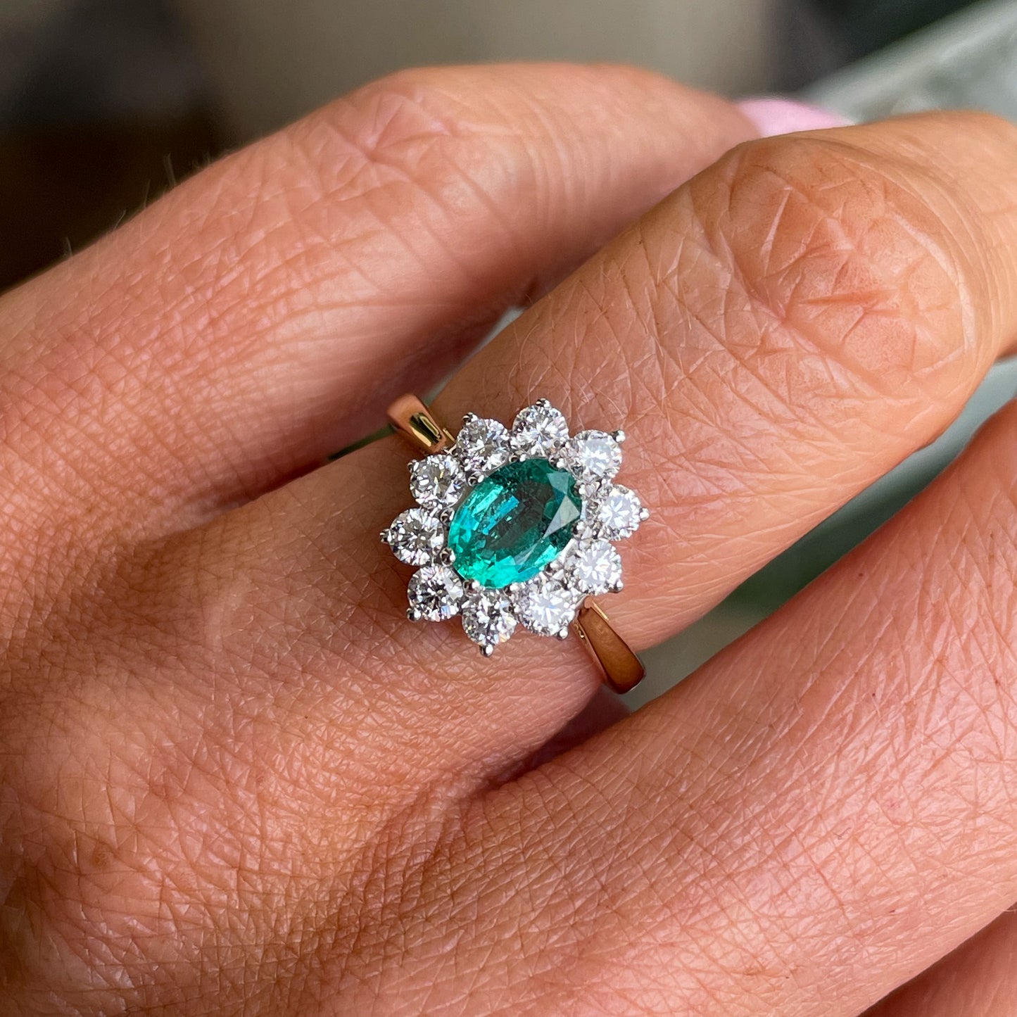 18ct Gold Emerald & Diamond Ring - John Ross Jewellers