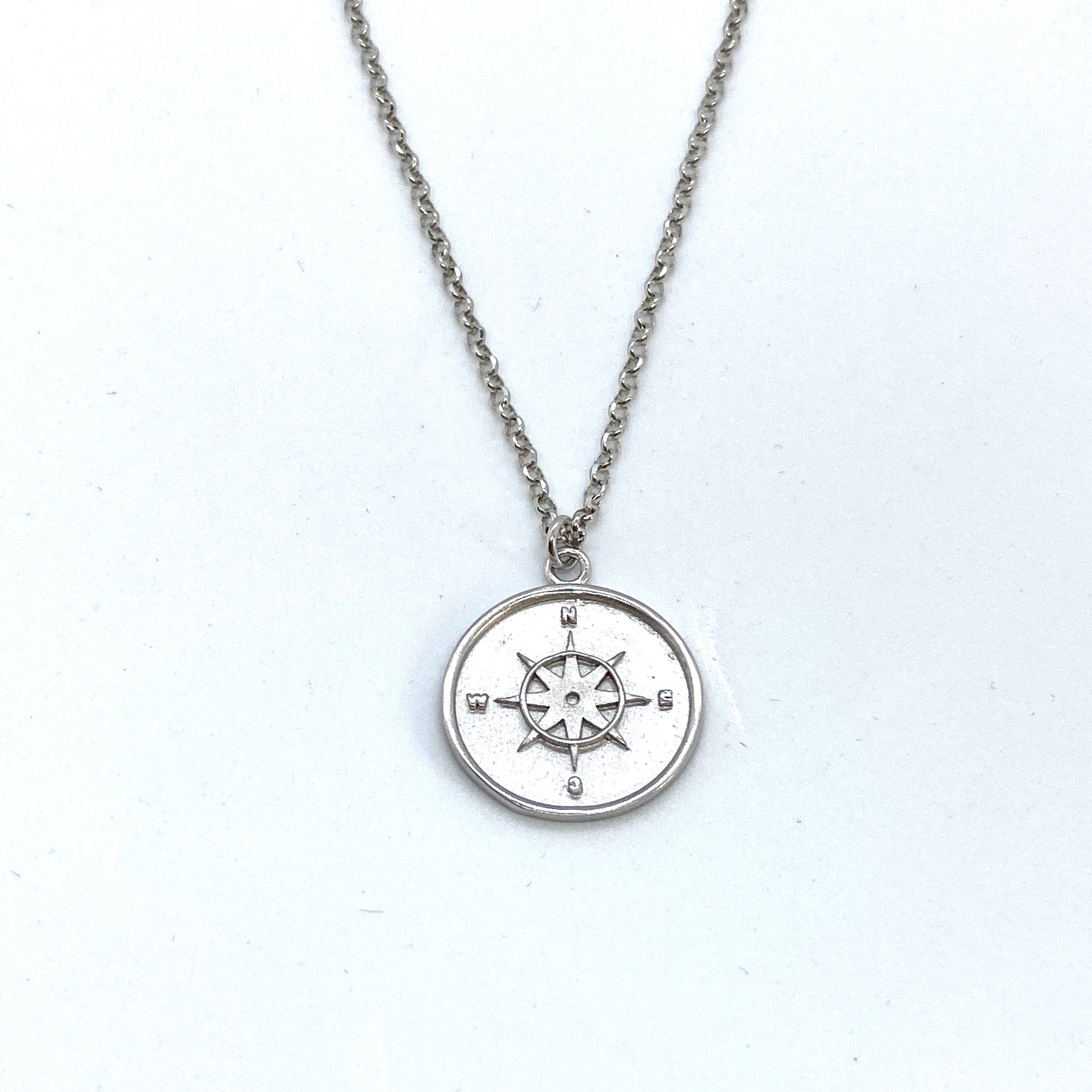 SUNSHINE Compass Disc Necklace - Silver - John Ross Jewellers