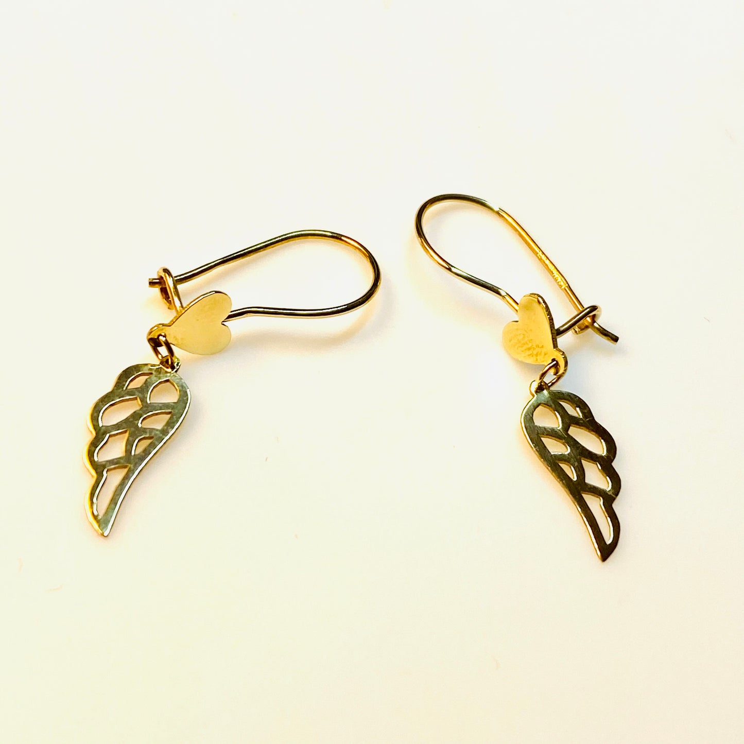9ct Gold Angel Wing Drop Earrings - John Ross Jewellers