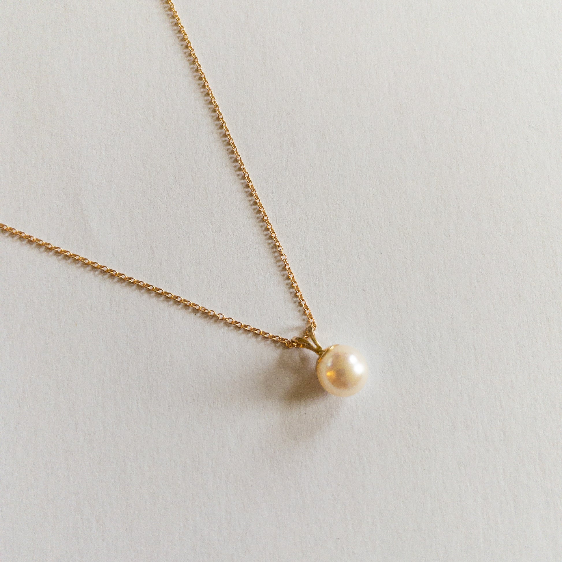 9ct Gold Akoya Pearl Pendant Necklace | 7.5-8mm - John Ross Jewellers