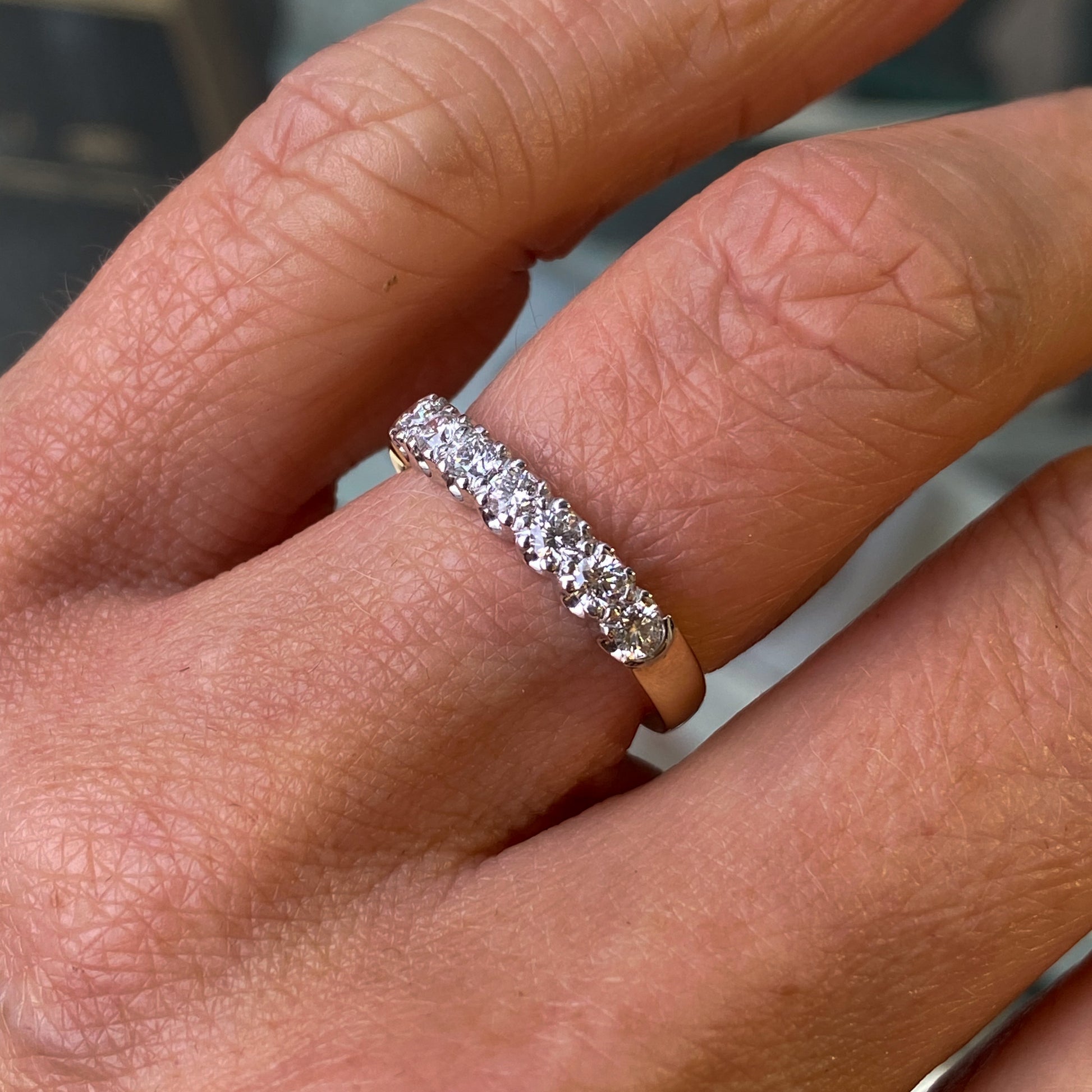 18ct Gold Seven Stone Diamond Eternity Ring | 0.43ct - John Ross Jewellers