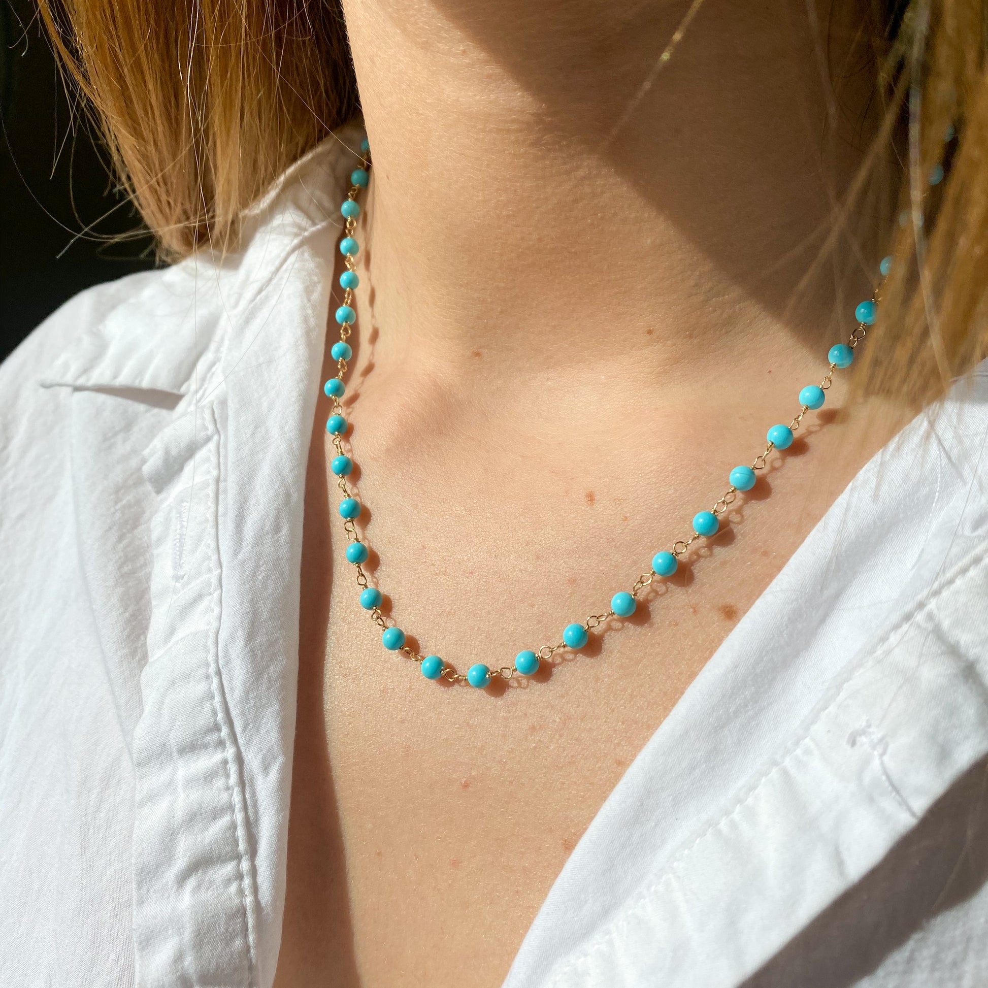 18ct Gold Turquoise Necklace - John Ross Jewellers