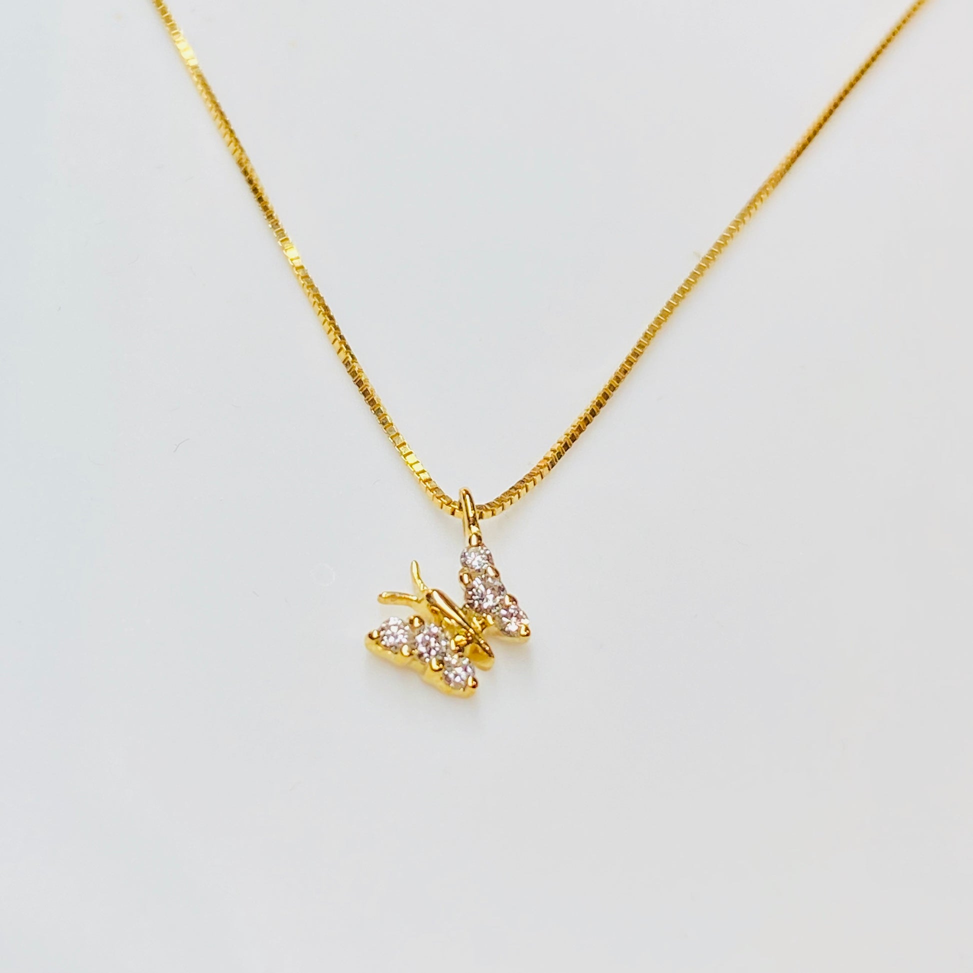 18ct Gold Diamond Butterfly Necklace - 0.09ct - John Ross Jewellers