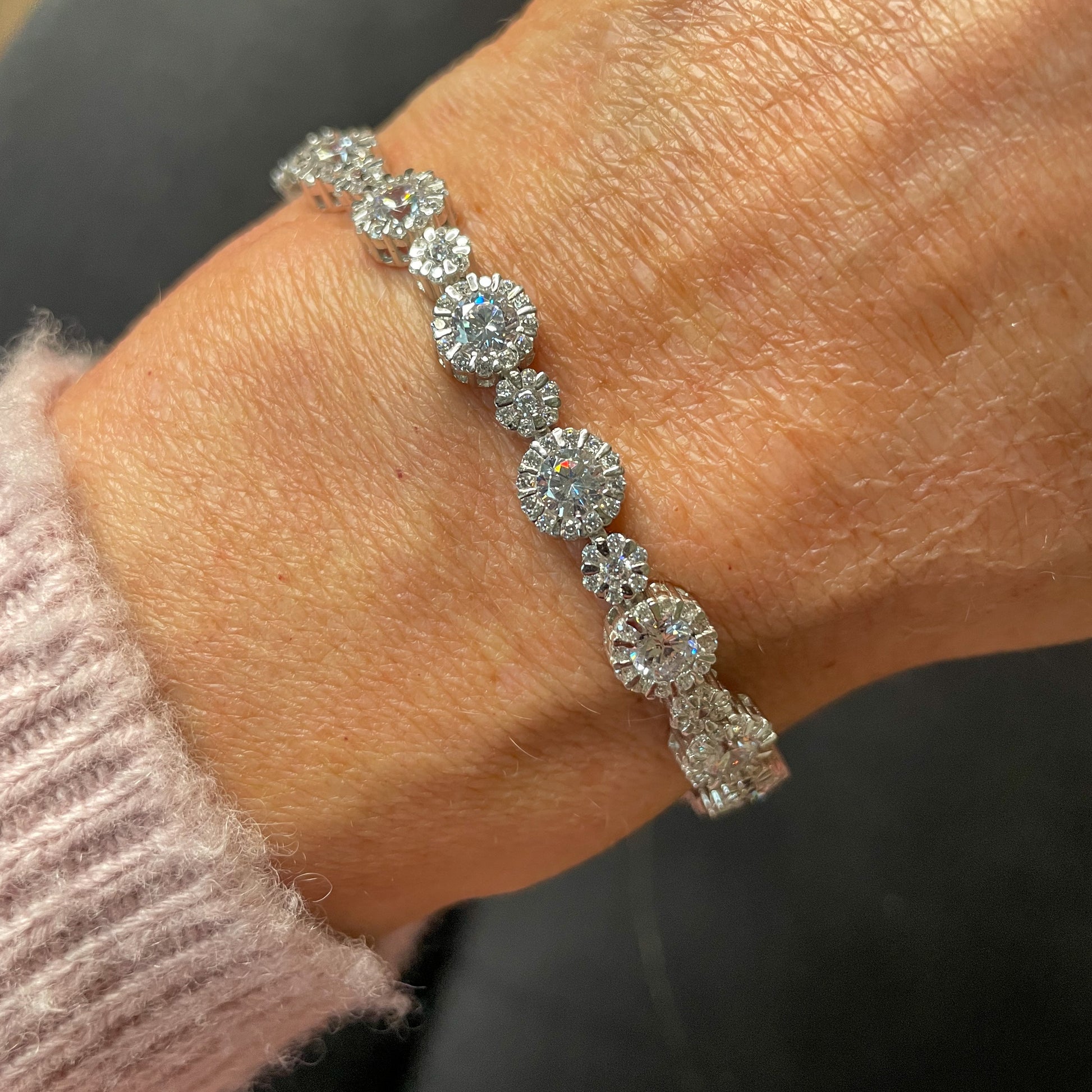 Silver CZ Garland Line Bracelet - John Ross Jewellers