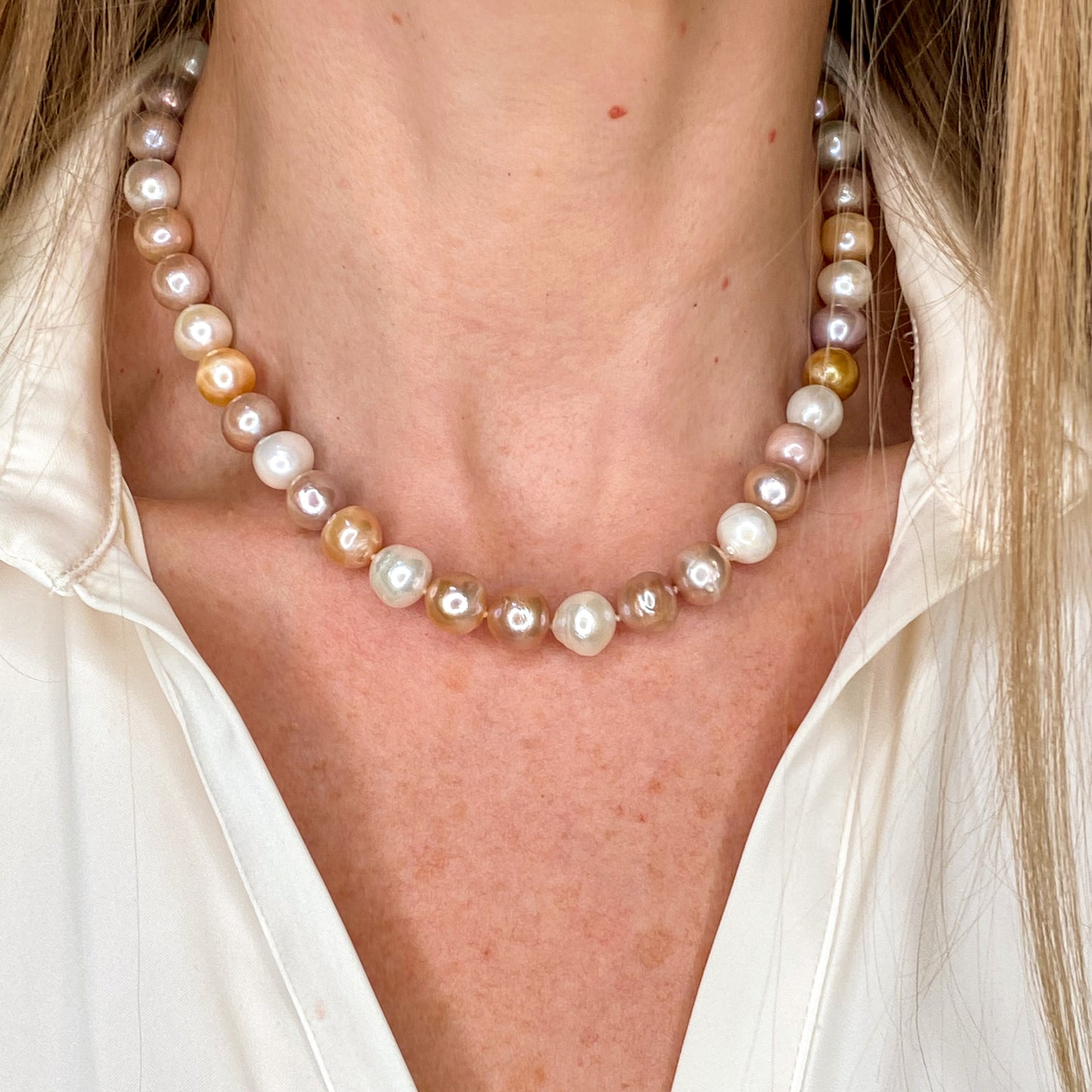 Baroque Cultured Freshwater Pearl Necklace | Desert Rose - John Ross Jewellers