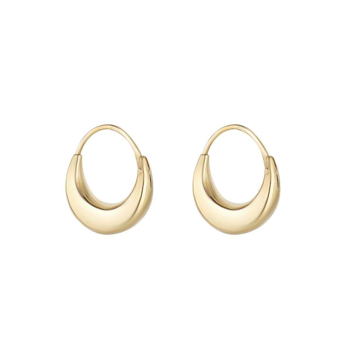 9ct Gold Modern Creole Hoop Earrings - John Ross Jewellers