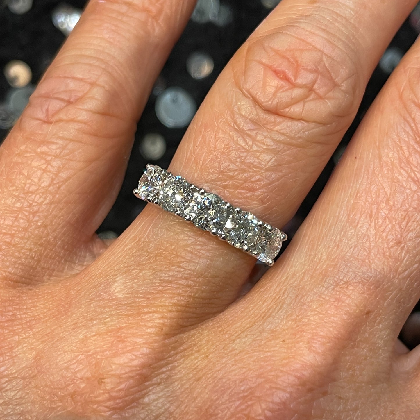 18ct Gold 2.00ct Five Stone Diamond Eternity Ring | Certified GSI2 - John Ross Jewellers