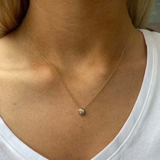 9ct Gold CZ Slider Necklace - John Ross Jewellers